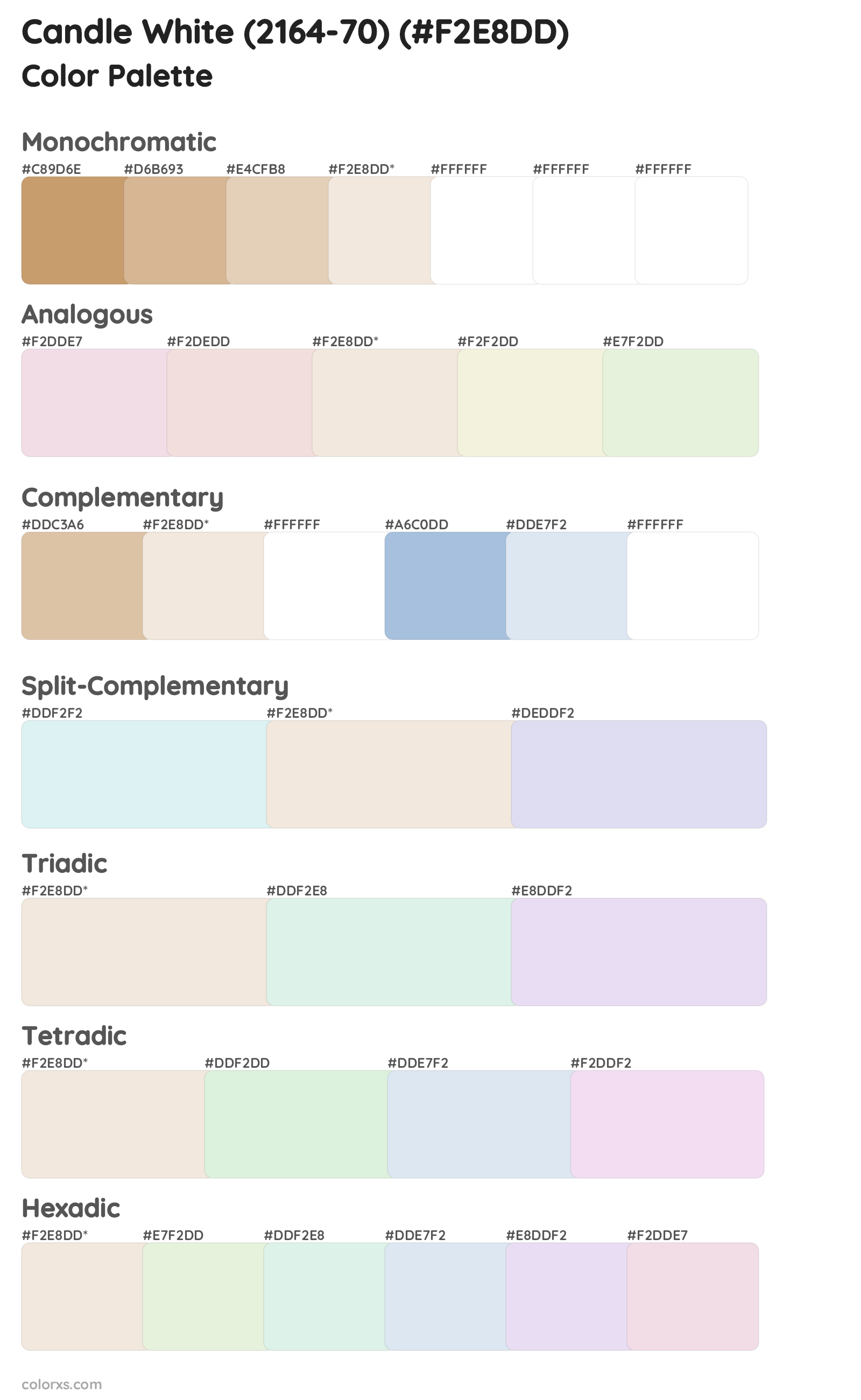Candle White (2164-70) Color Scheme Palettes