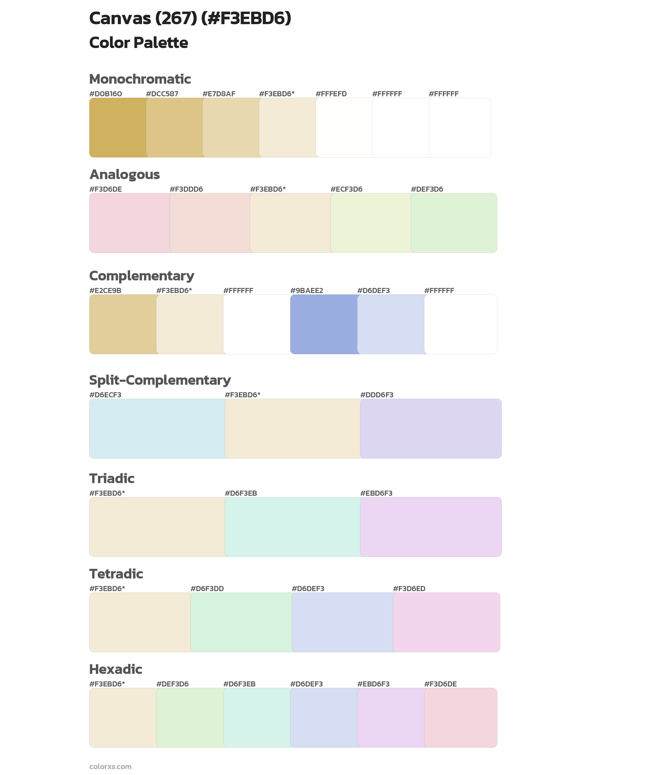 Canvas (267) Color Scheme Palettes