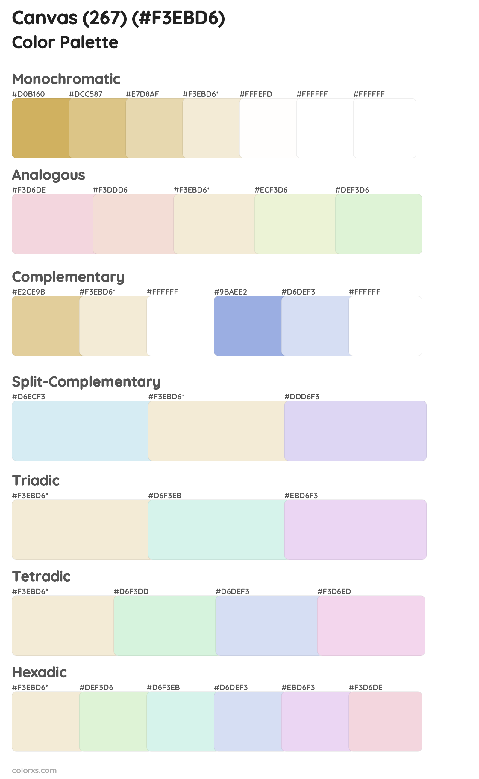 Canvas (267) Color Scheme Palettes