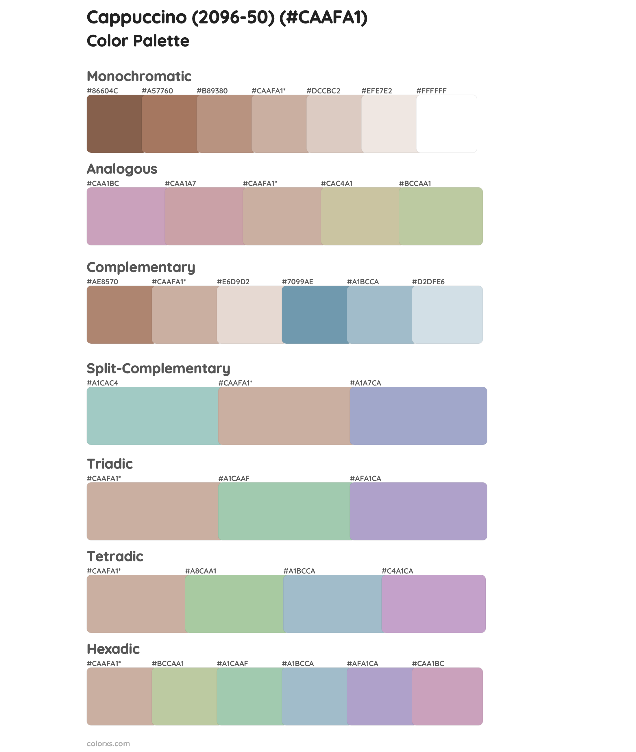Cappuccino (2096-50) Color Scheme Palettes