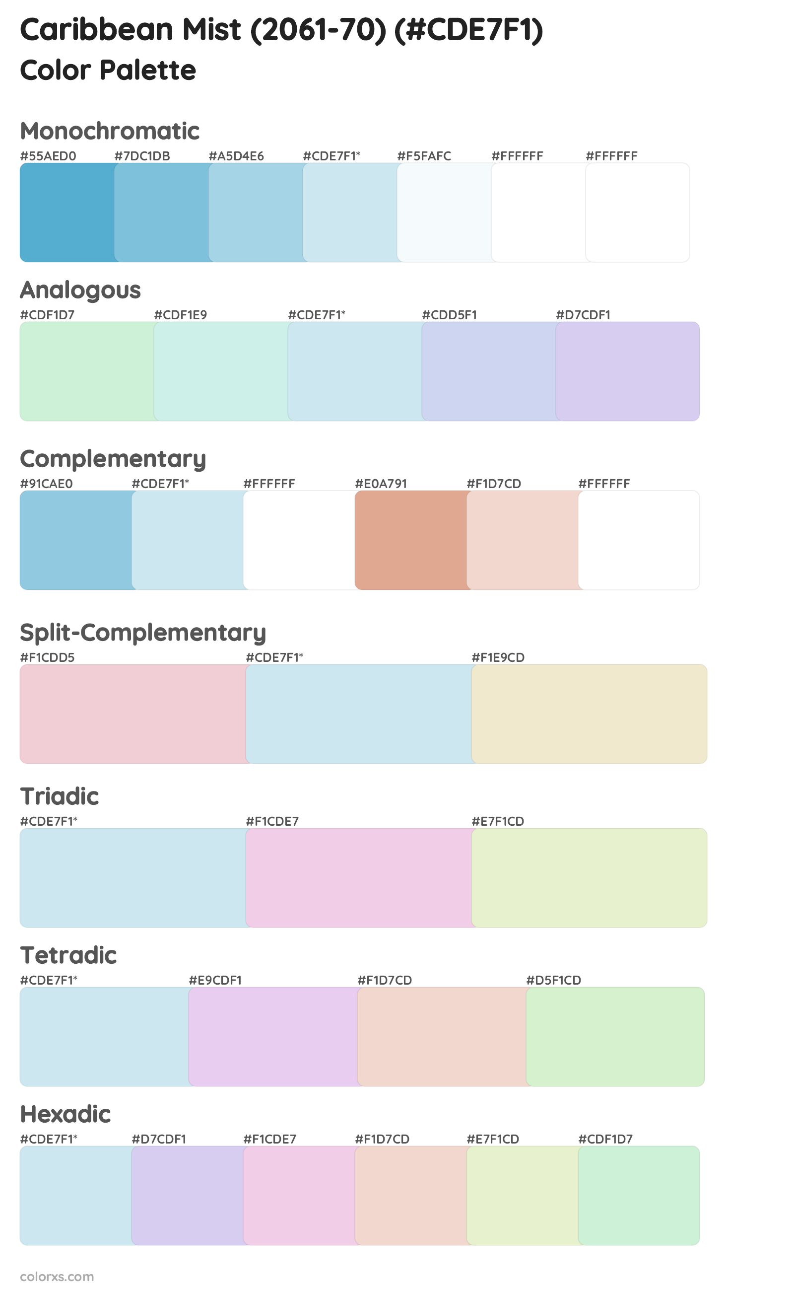 Caribbean Mist (2061-70) Color Scheme Palettes