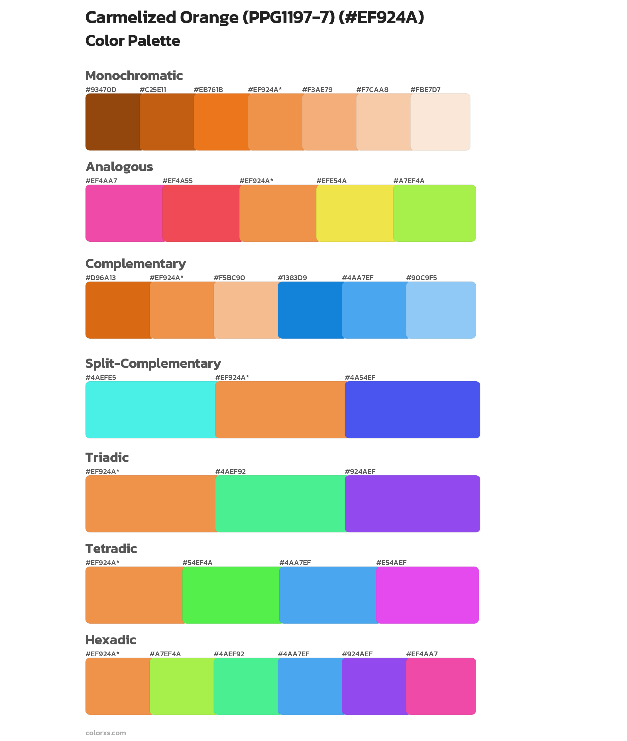 Carmelized Orange (PPG1197-7) Color Scheme Palettes