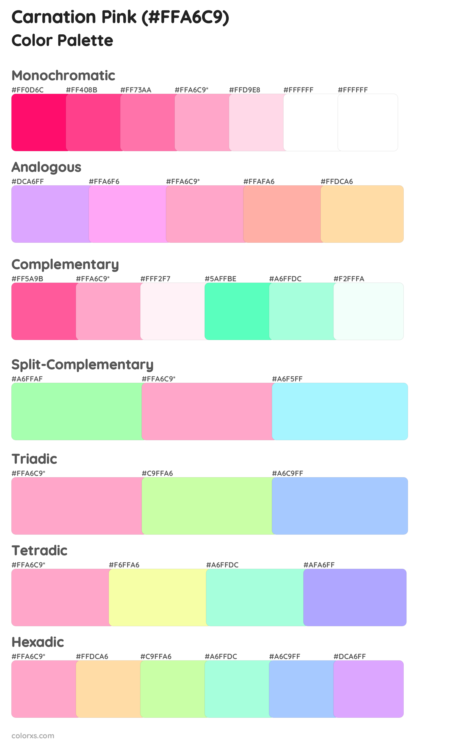 Carnation Pink Color Scheme Palettes