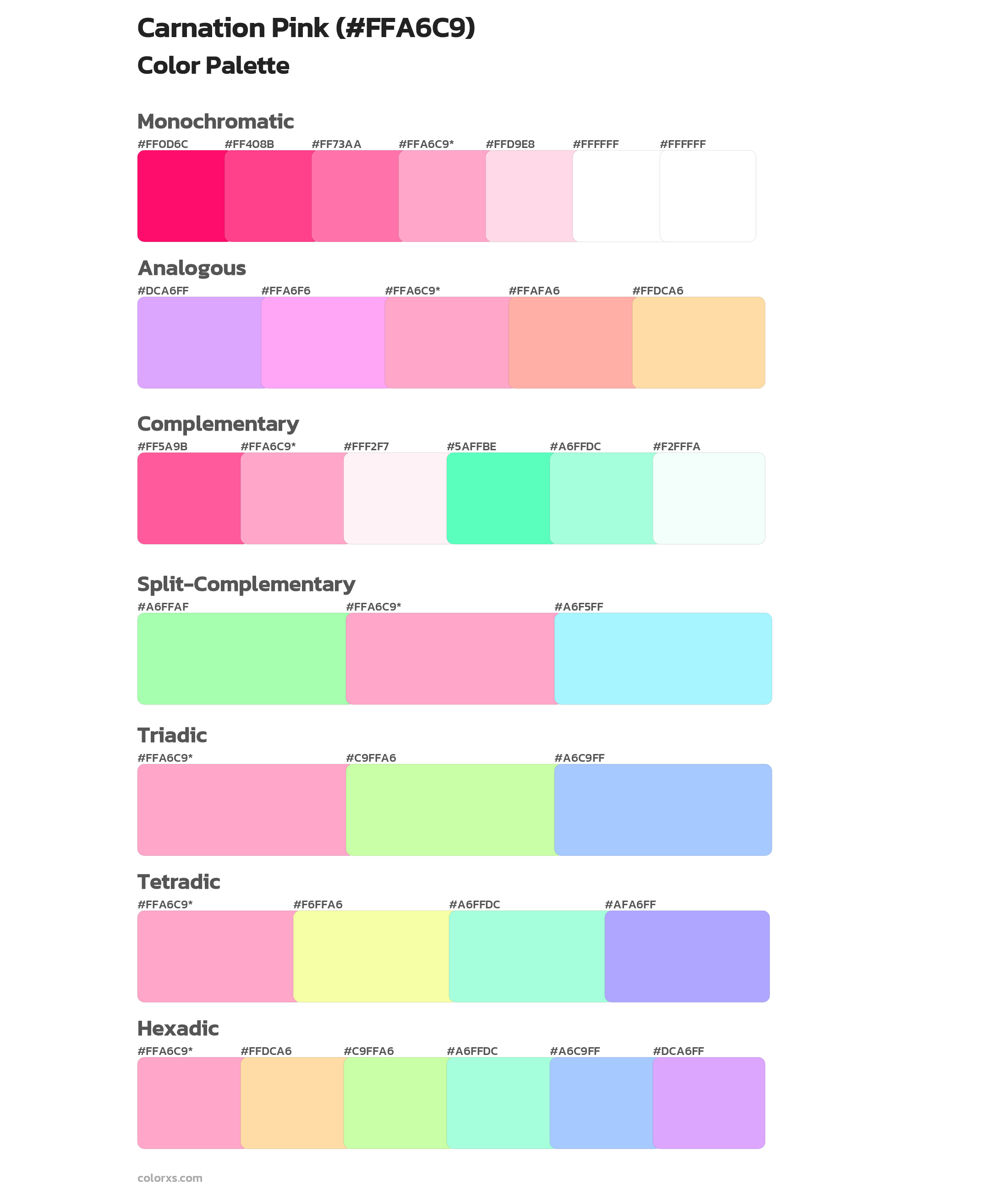 Carnation Pink Color Scheme Palettes