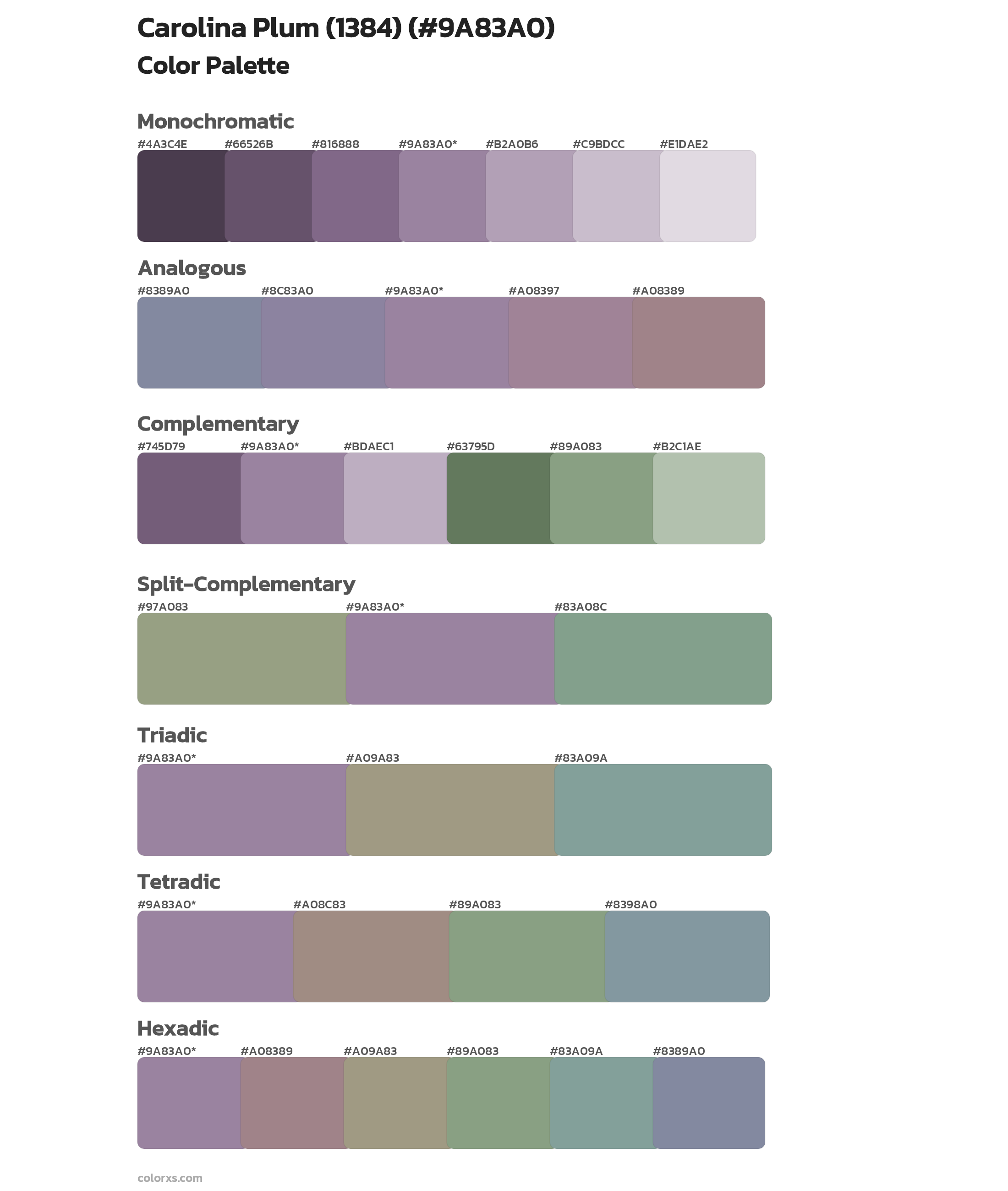 Carolina Plum (1384) Color Scheme Palettes