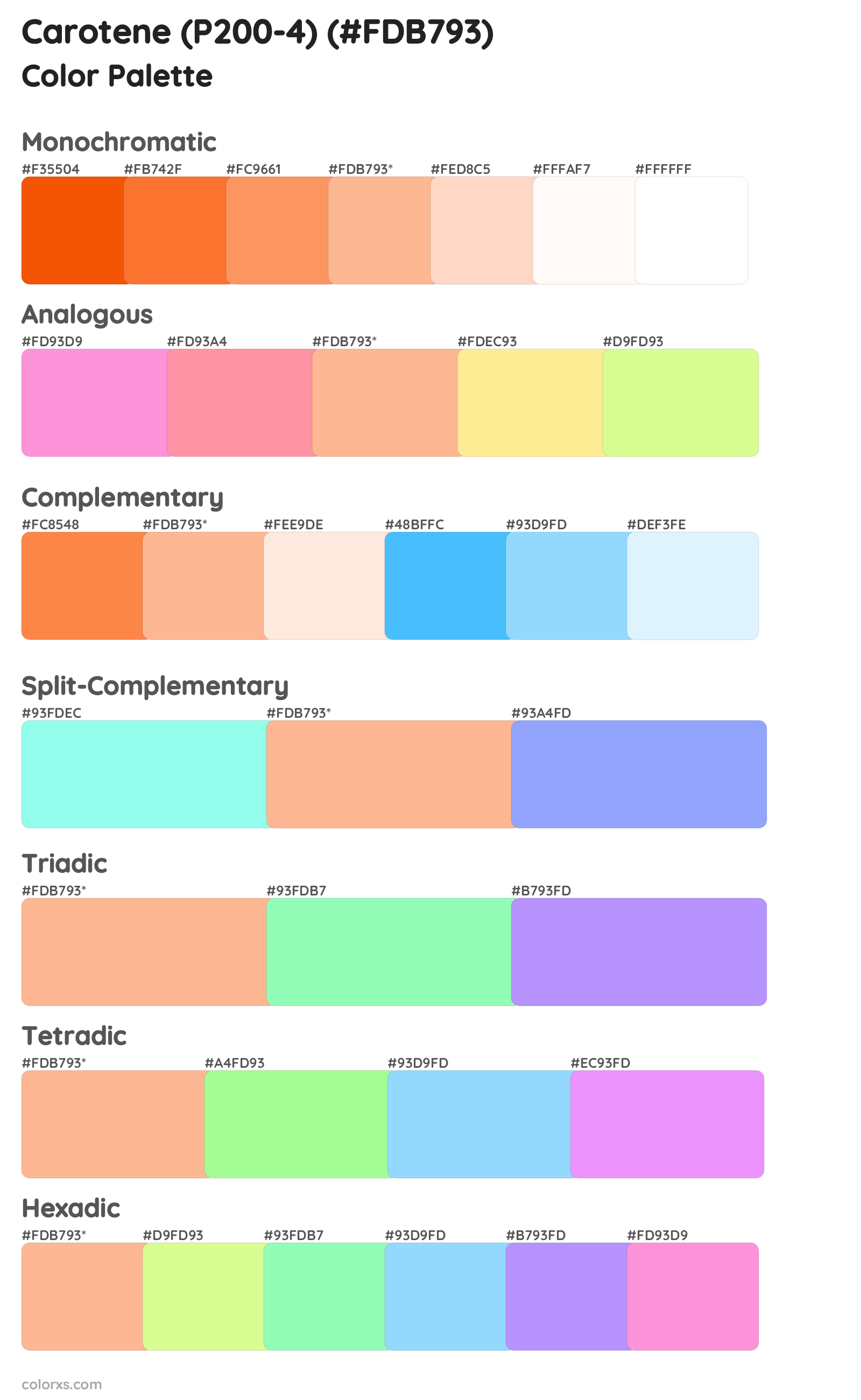 Carotene (P200-4) Color Scheme Palettes