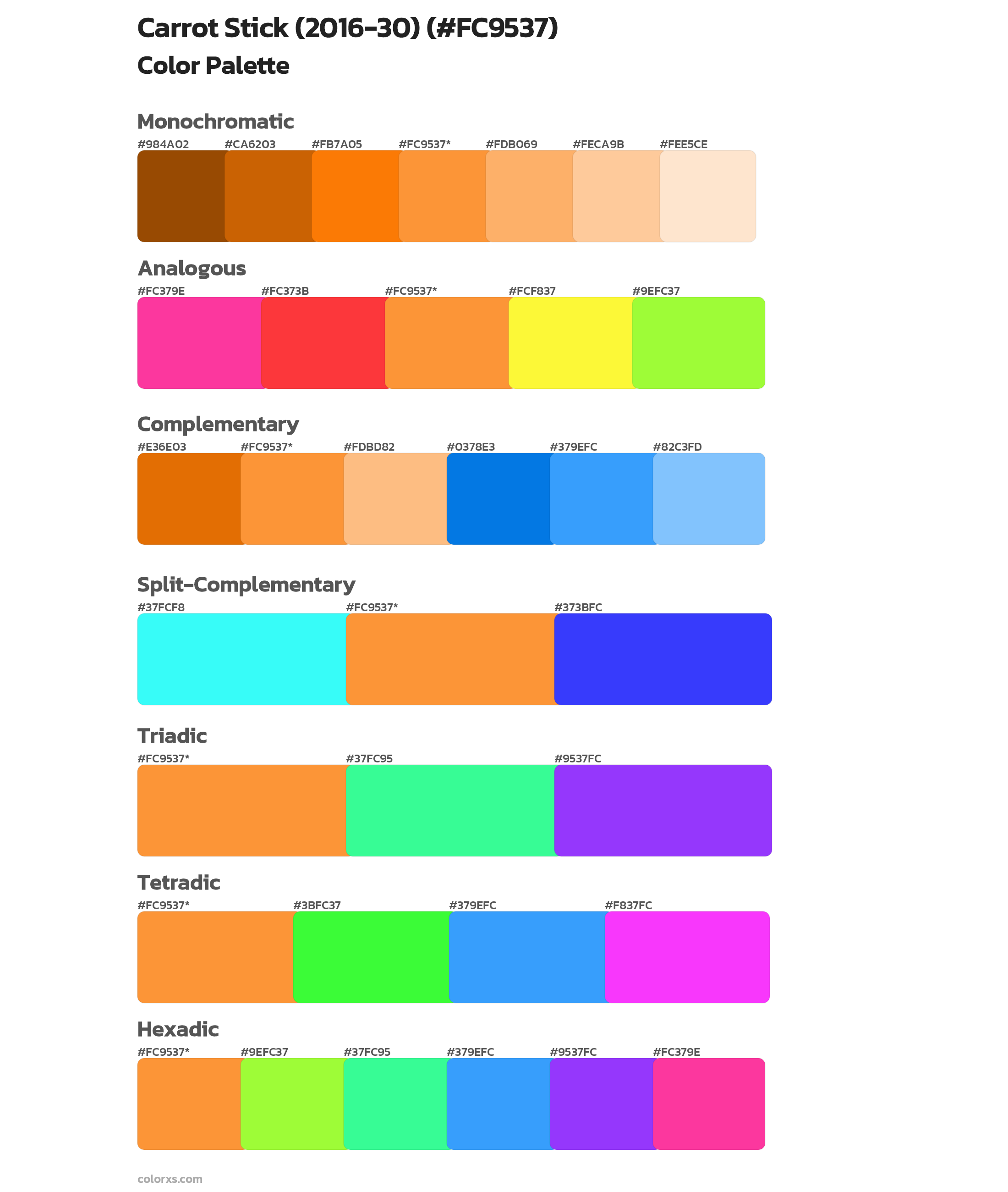 Carrot Stick (2016-30) Color Scheme Palettes