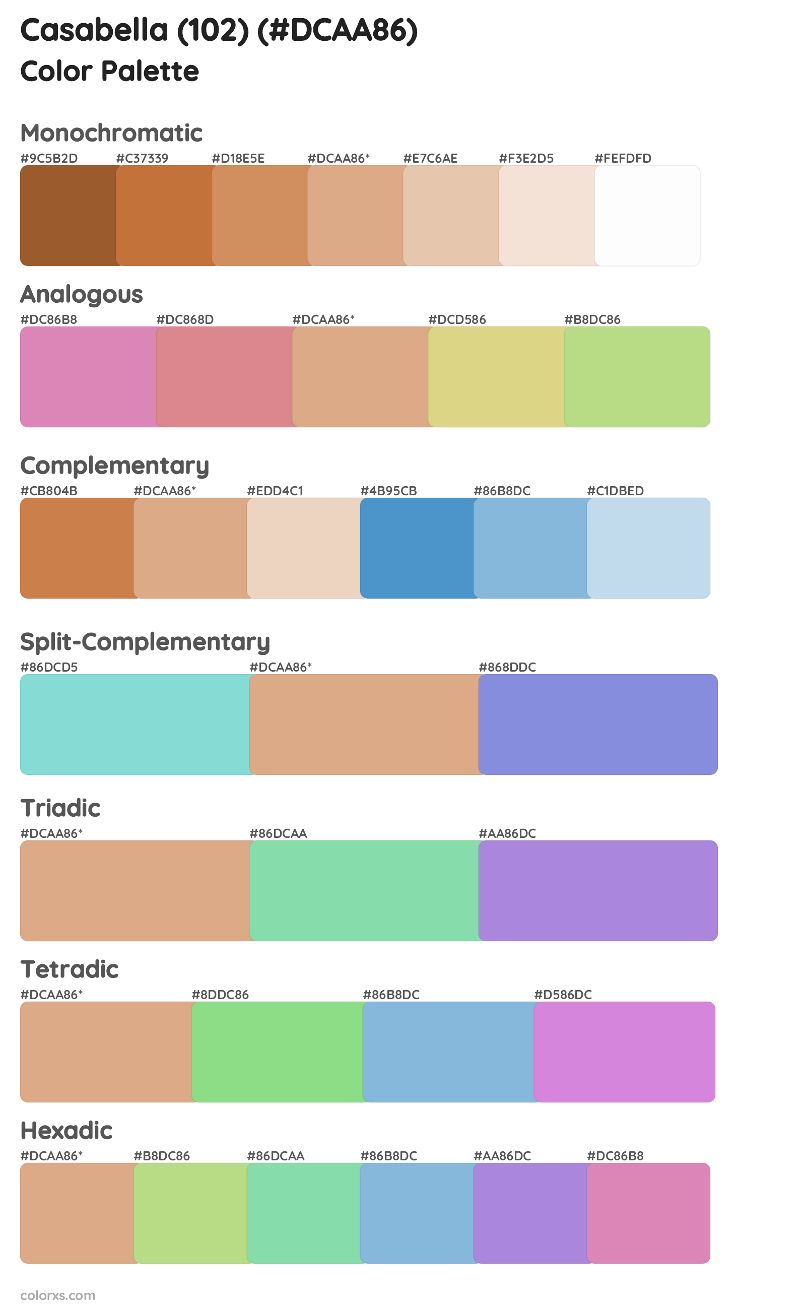 Casabella (102) Color Scheme Palettes