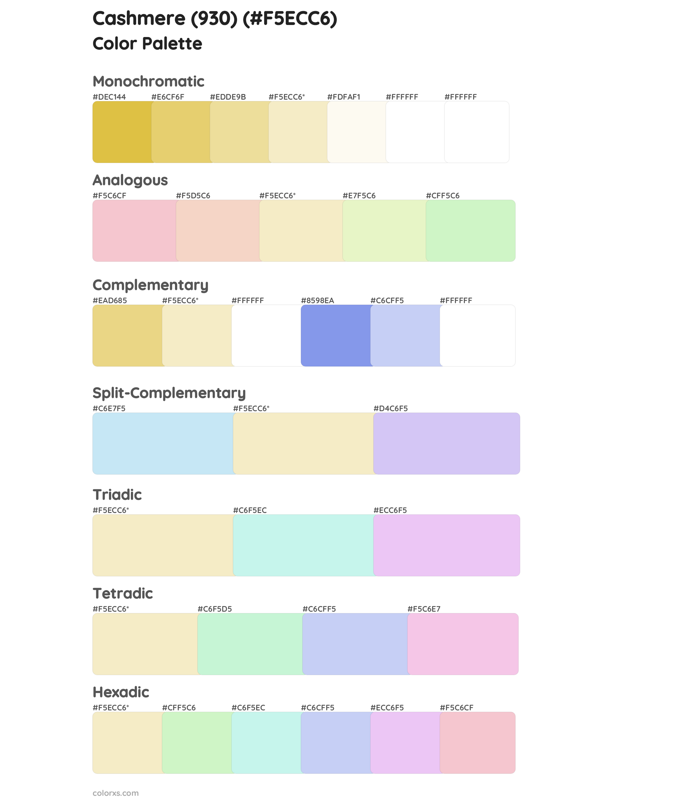 Cashmere (930) Color Scheme Palettes
