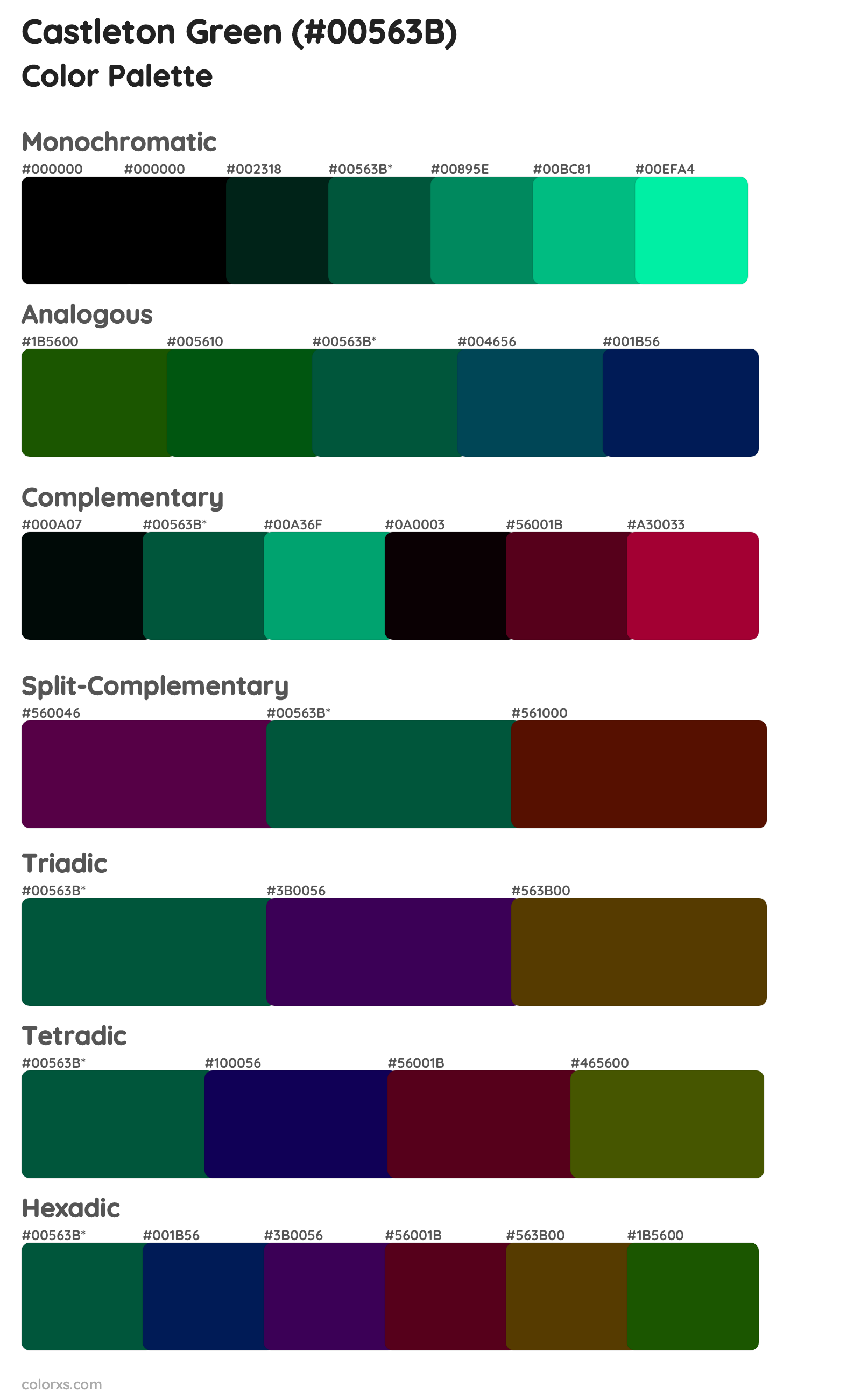Castleton Green Color Scheme Palettes