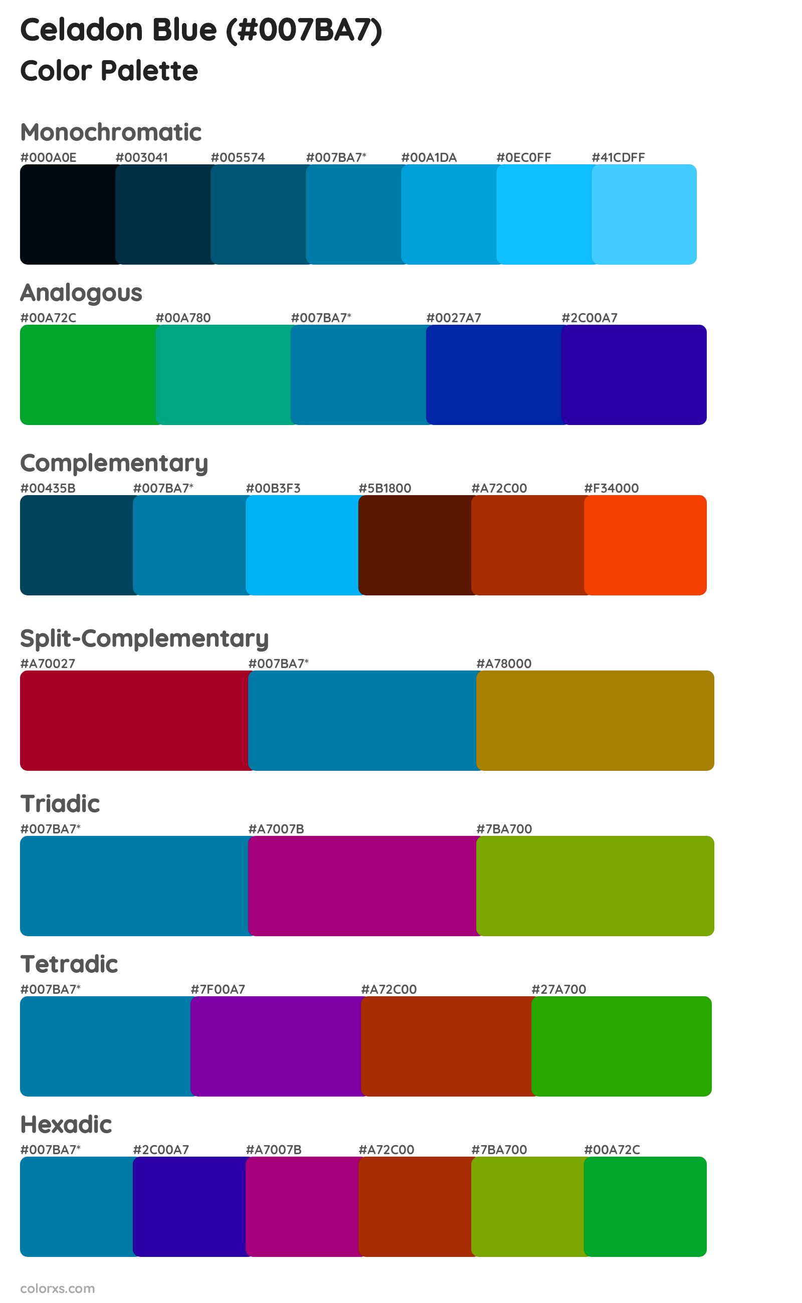 Celadon Blue Color Scheme Palettes