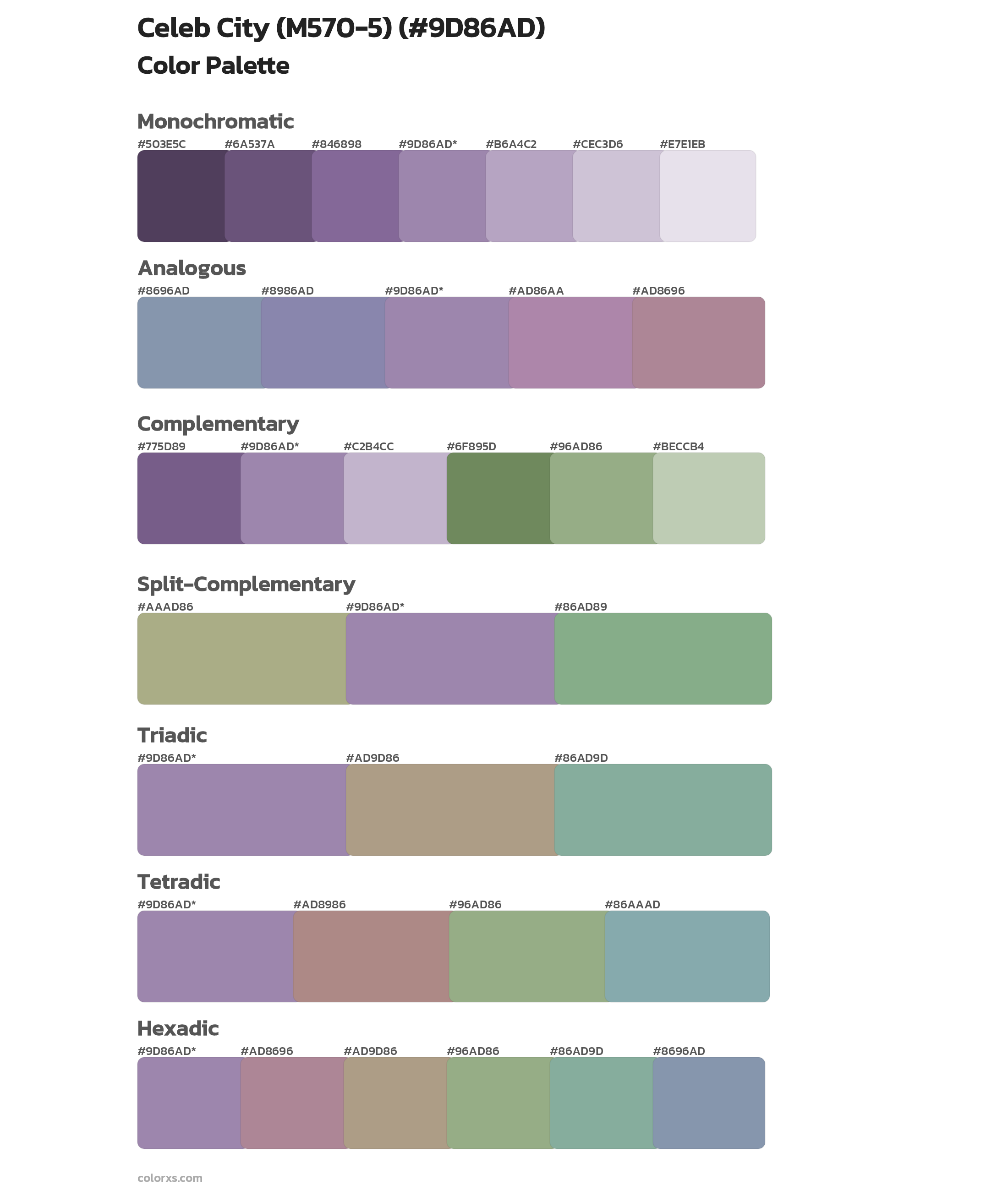 Celeb City (M570-5) Color Scheme Palettes