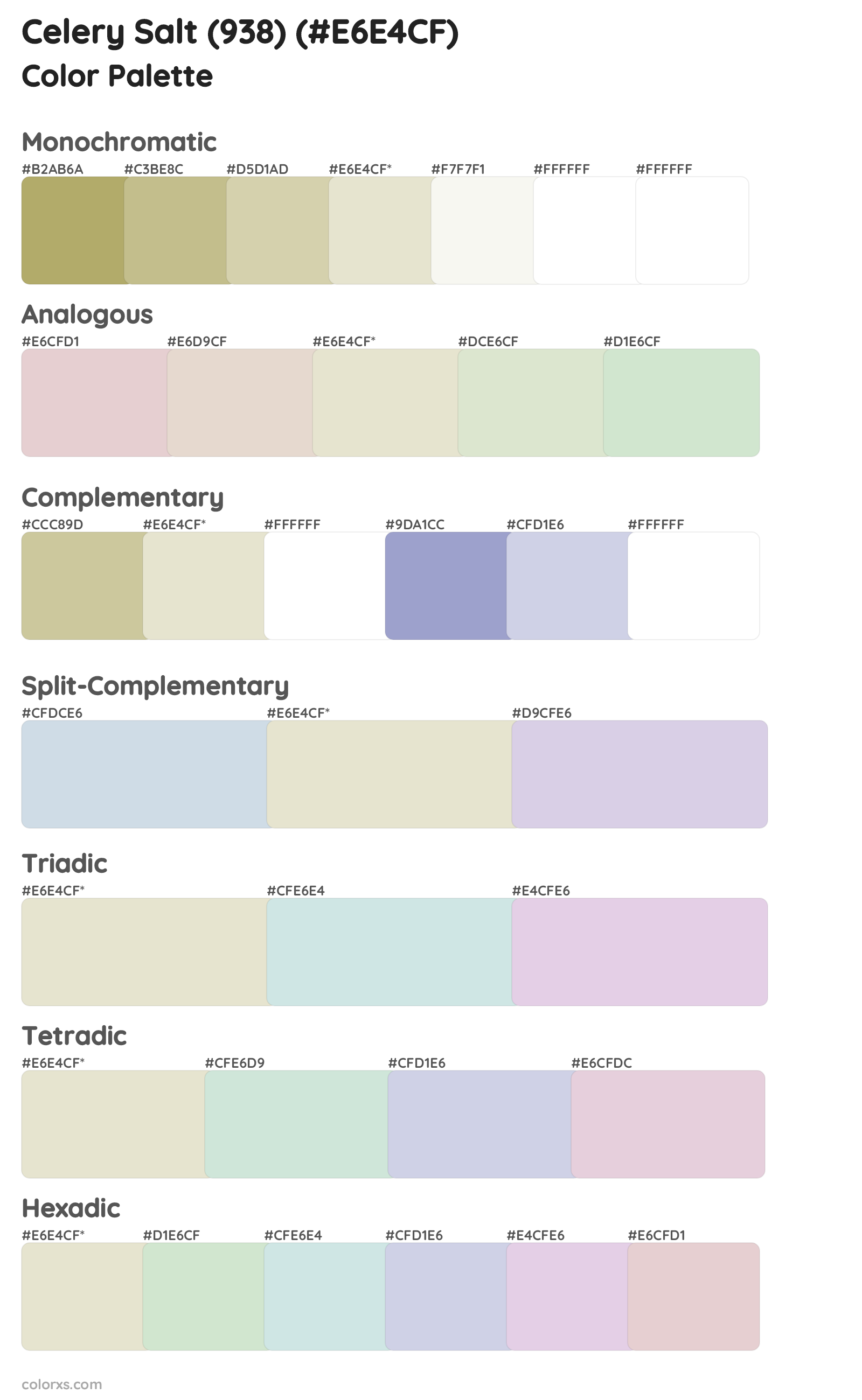 Celery Salt (938) Color Scheme Palettes