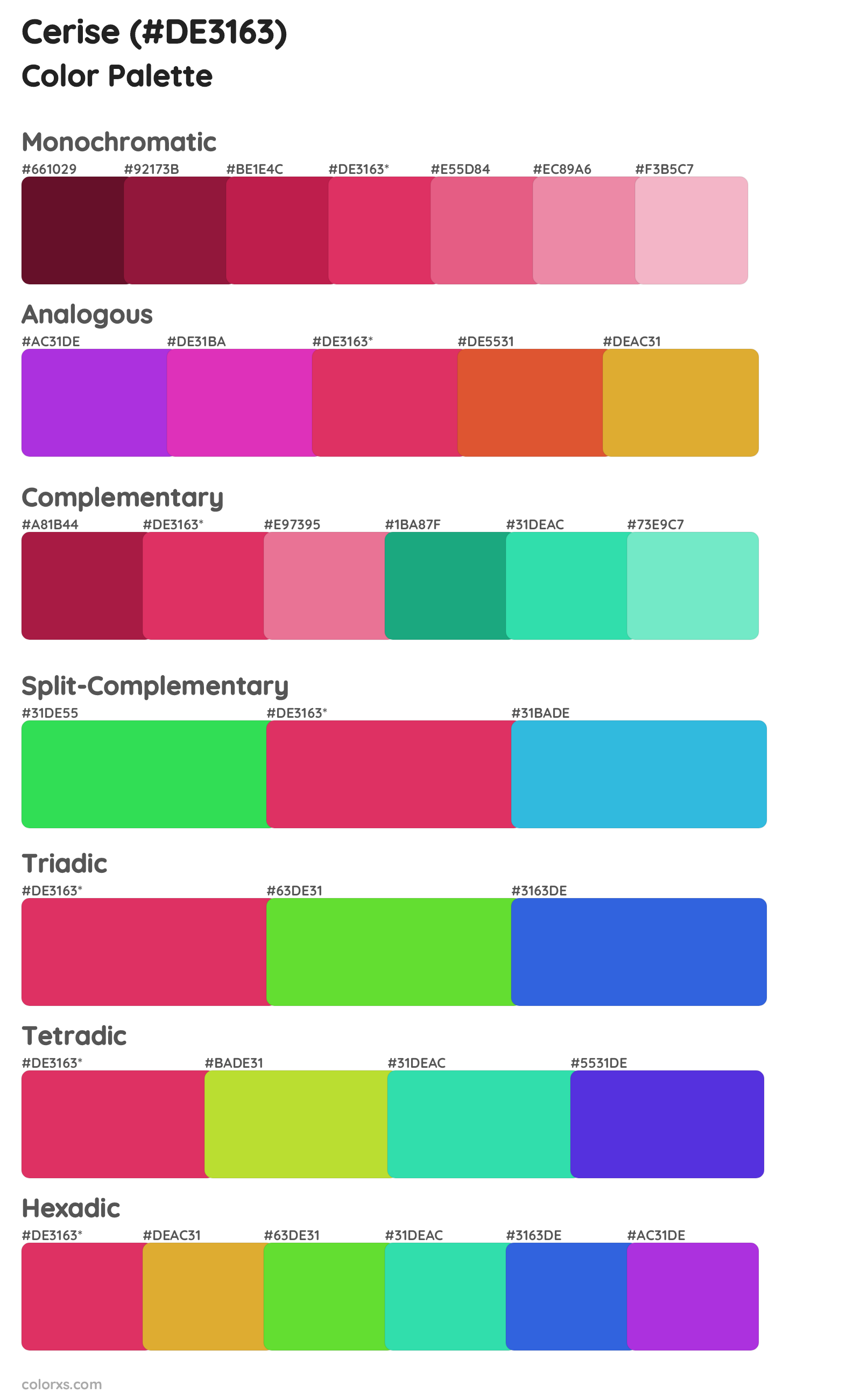 Cerise Color Scheme Palettes
