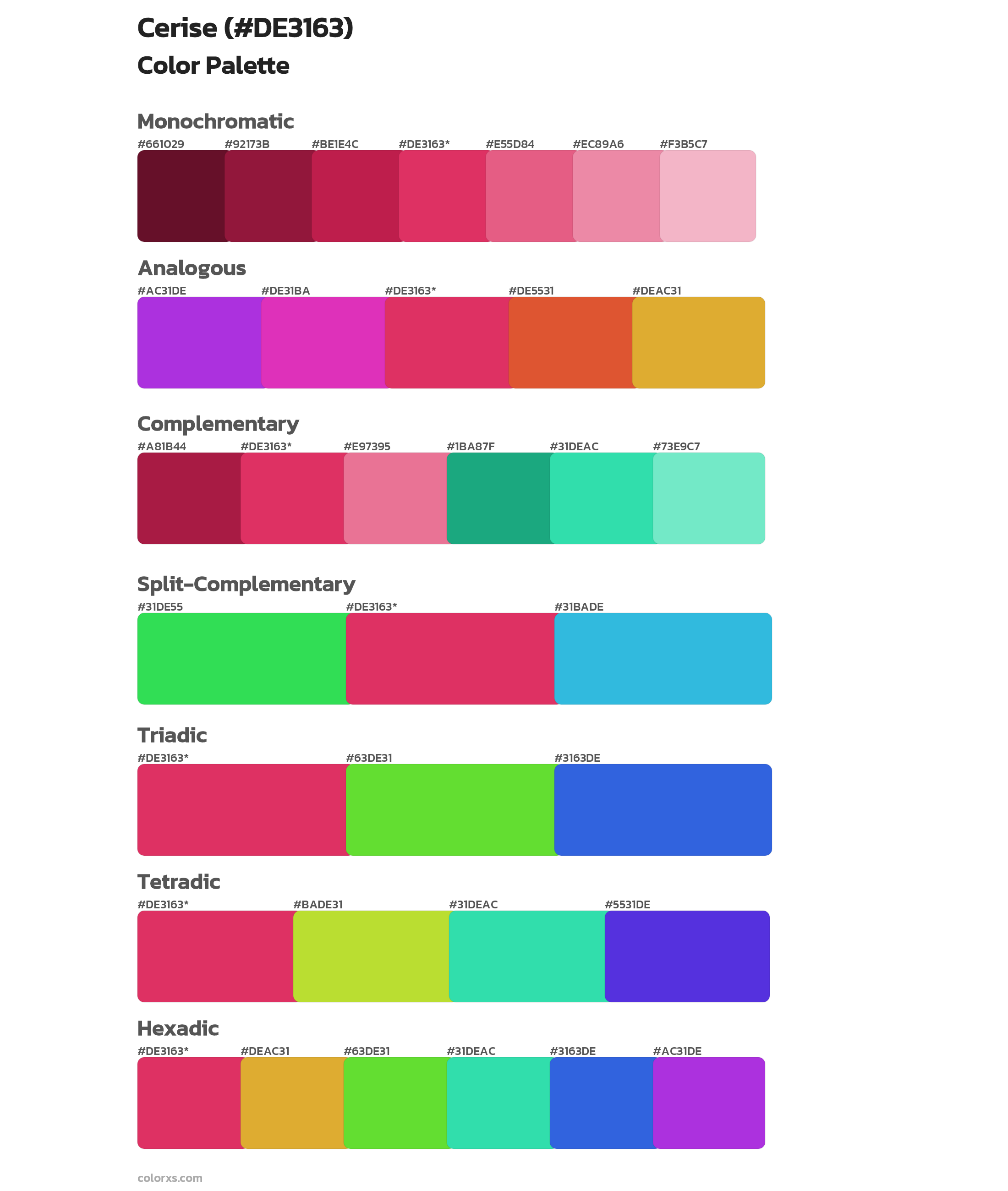 Cerise Color Scheme Palettes