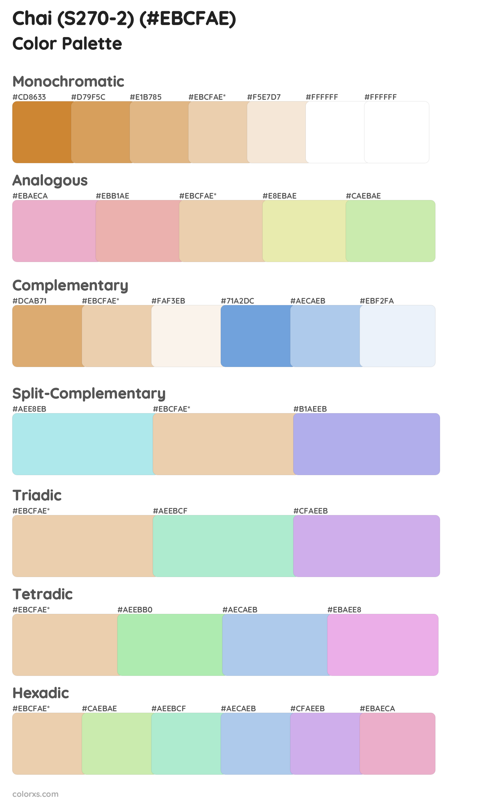 Chai (S270-2) Color Scheme Palettes