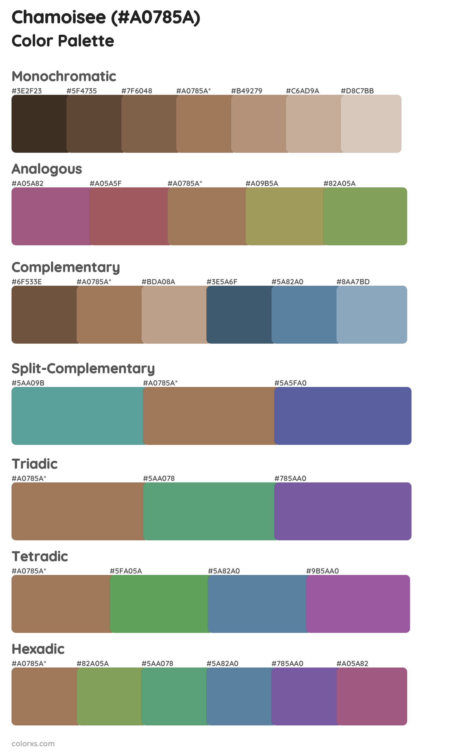 Chamoisee Color Scheme Palettes