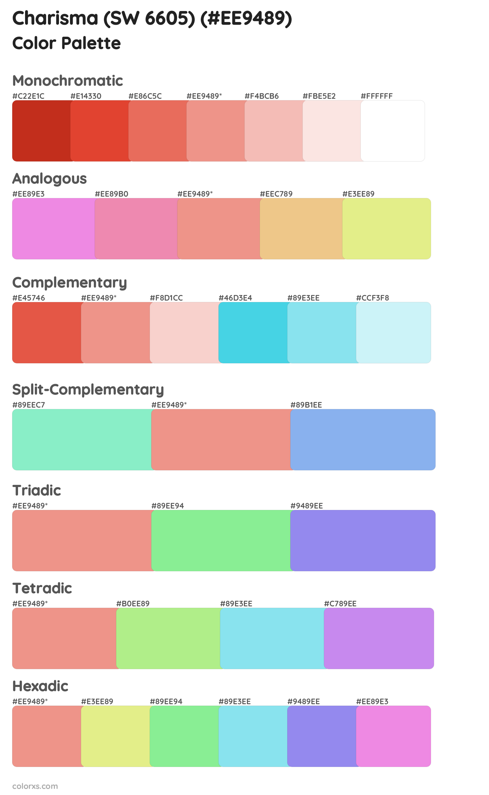 Charisma (SW 6605) Color Scheme Palettes
