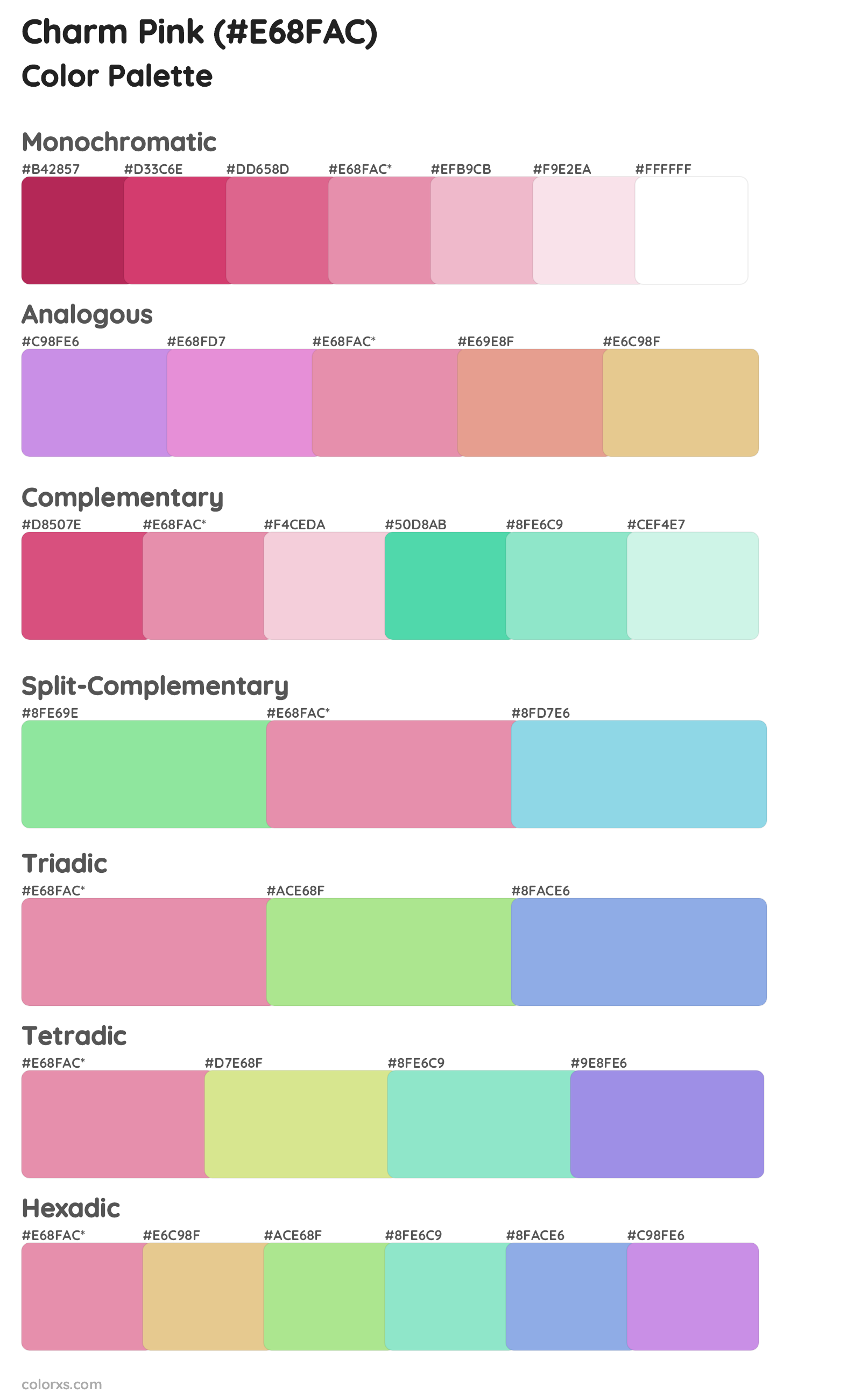 Charm Pink Color Scheme Palettes