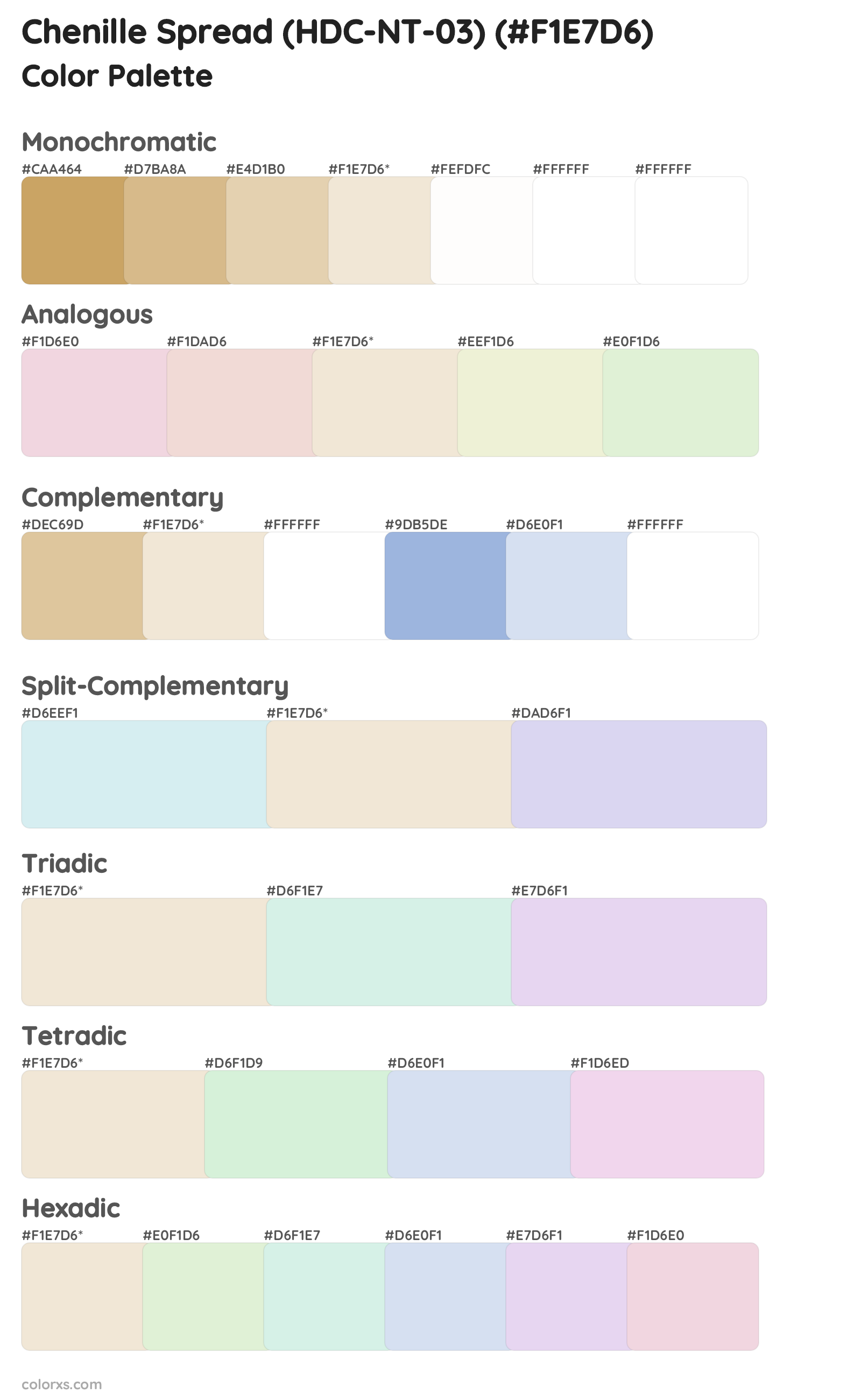 Chenille Spread (HDC-NT-03) Color Scheme Palettes