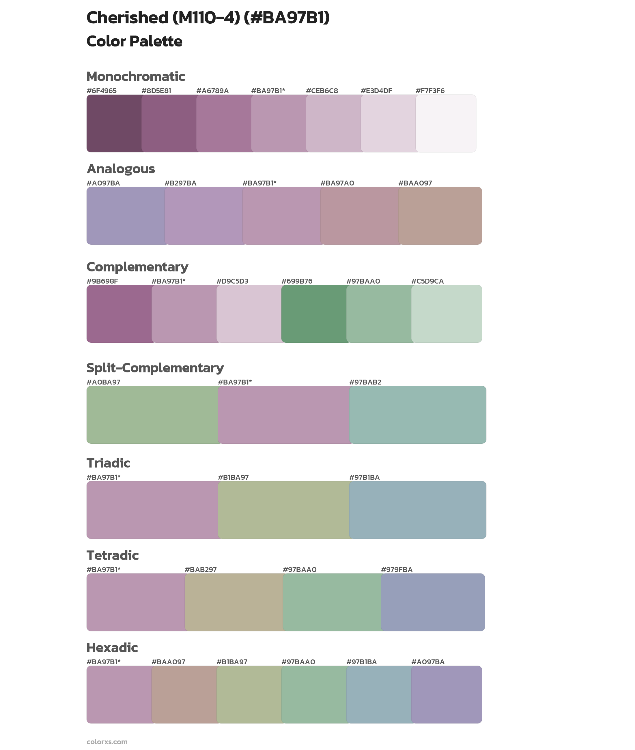 Cherished (M110-4) Color Scheme Palettes