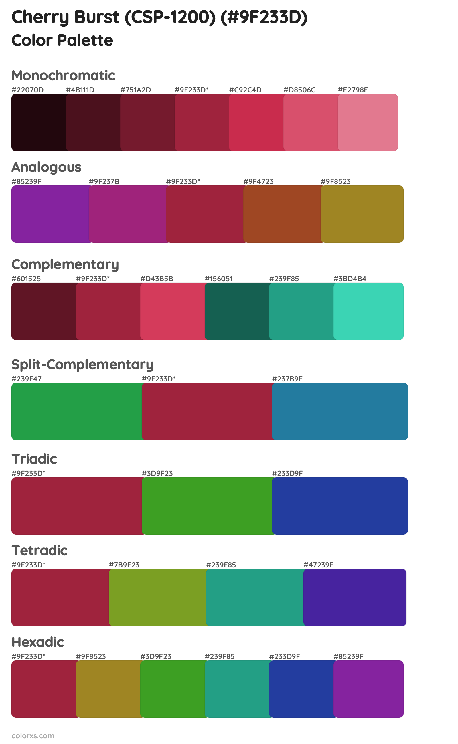 Cherry Burst (CSP-1200) Color Scheme Palettes