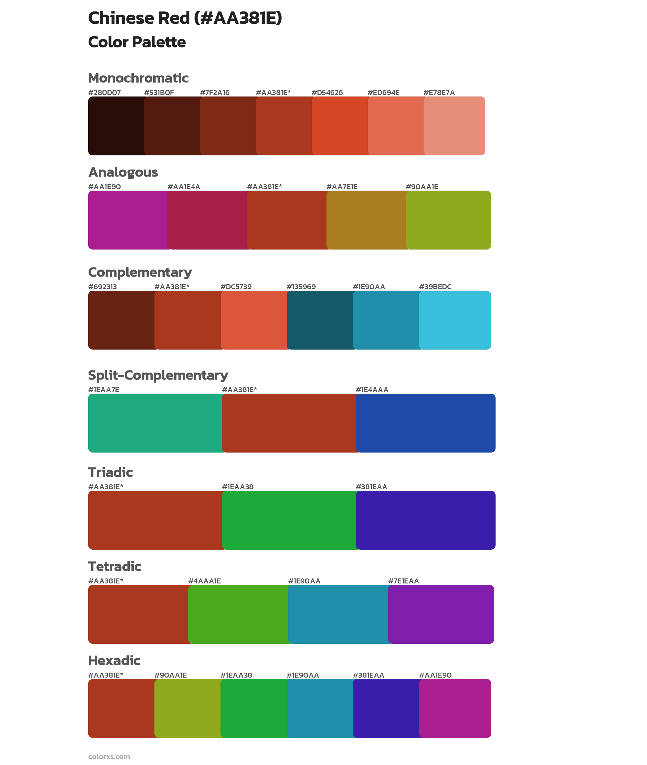Chinese Red Color Scheme Palettes