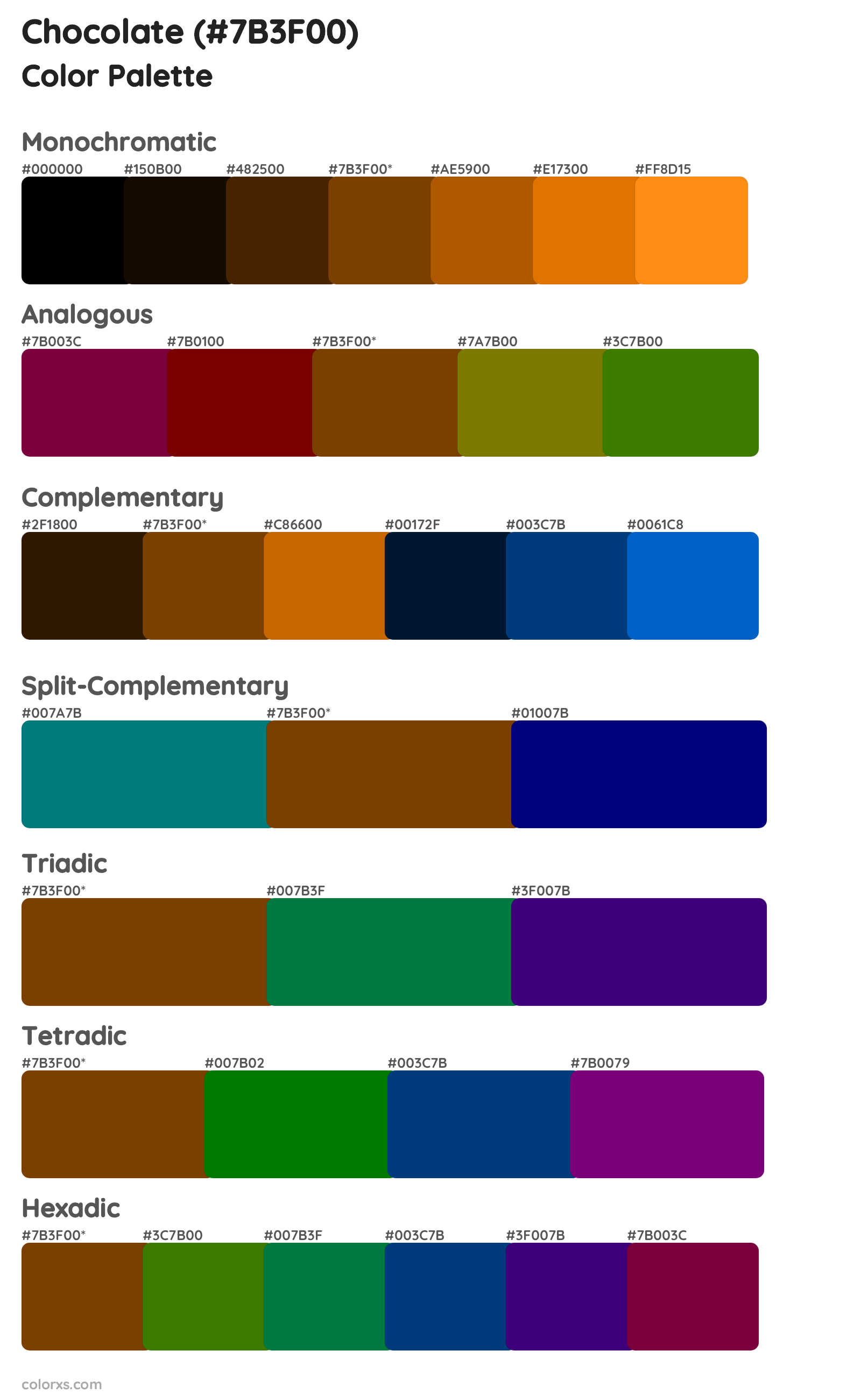 Chocolate Color Scheme Palettes
