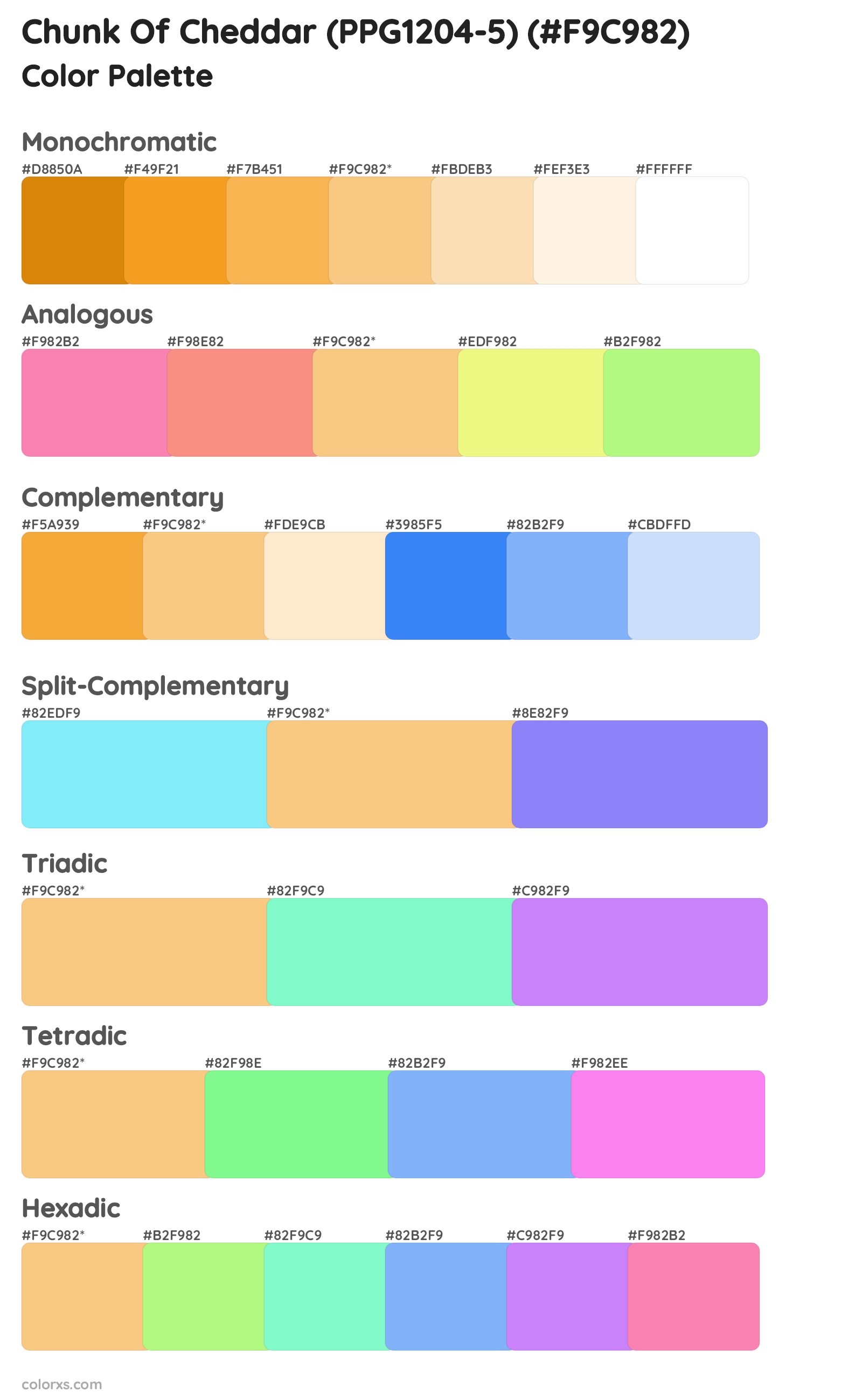 Chunk Of Cheddar (PPG1204-5) Color Scheme Palettes