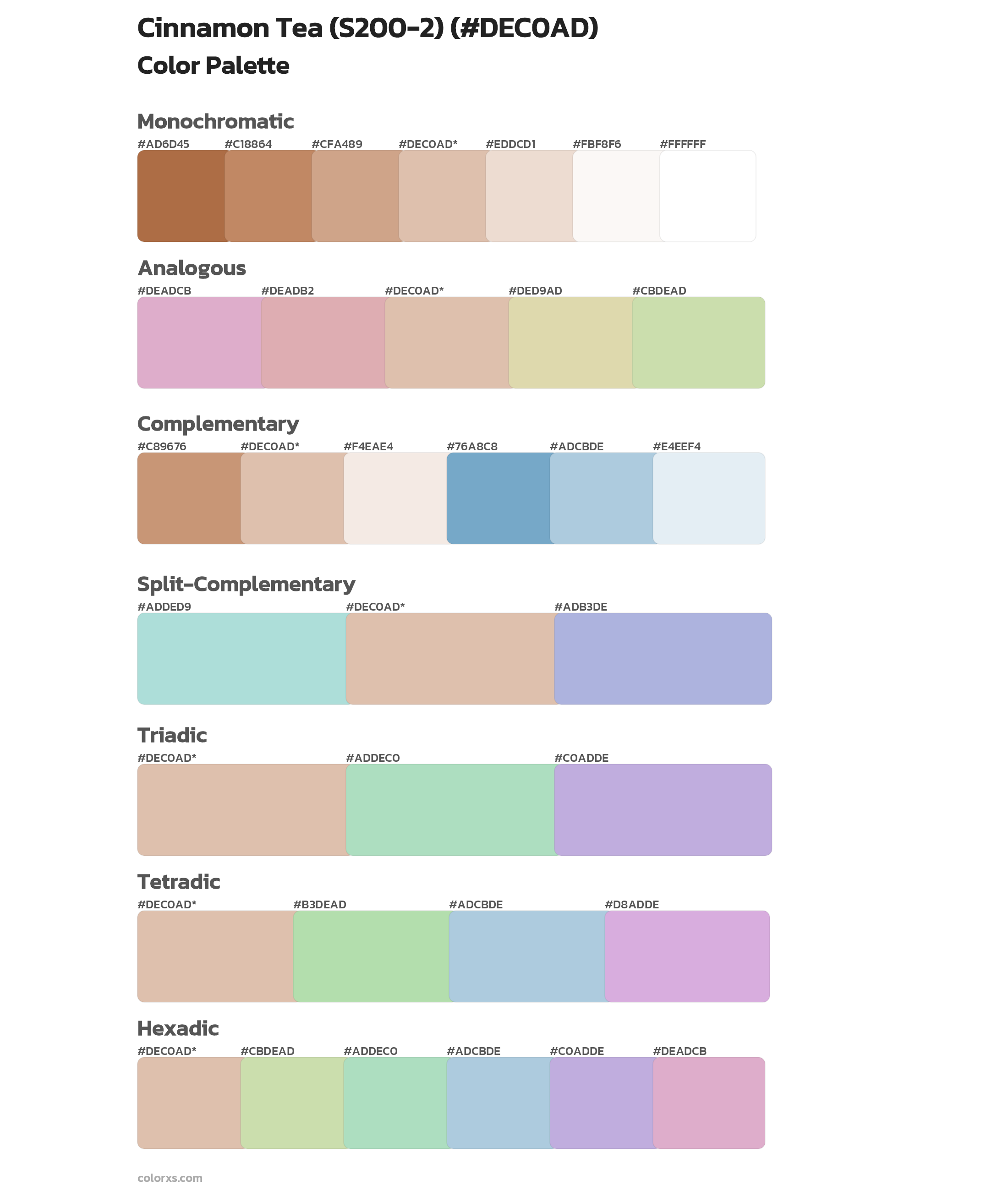 Cinnamon Tea (S200-2) Color Scheme Palettes