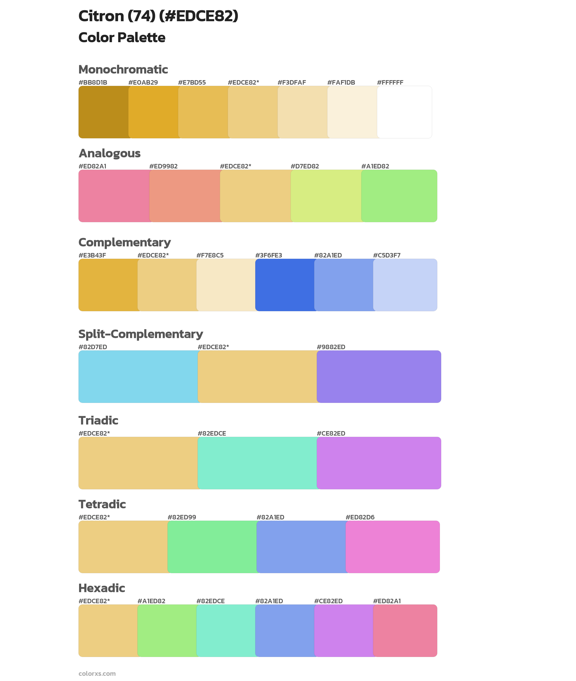 Citron (74) Color Scheme Palettes