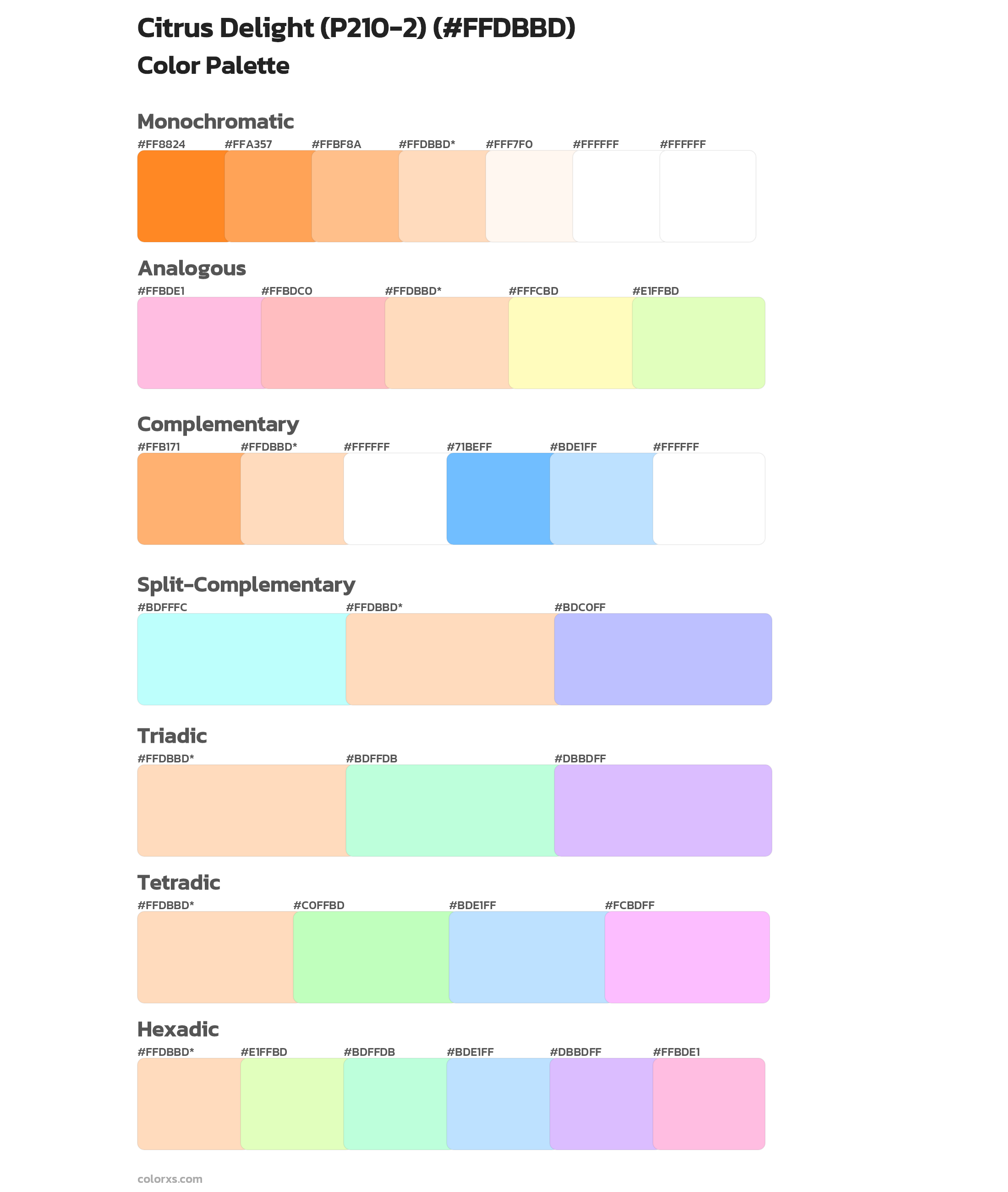 Citrus Delight (P210-2) Color Scheme Palettes