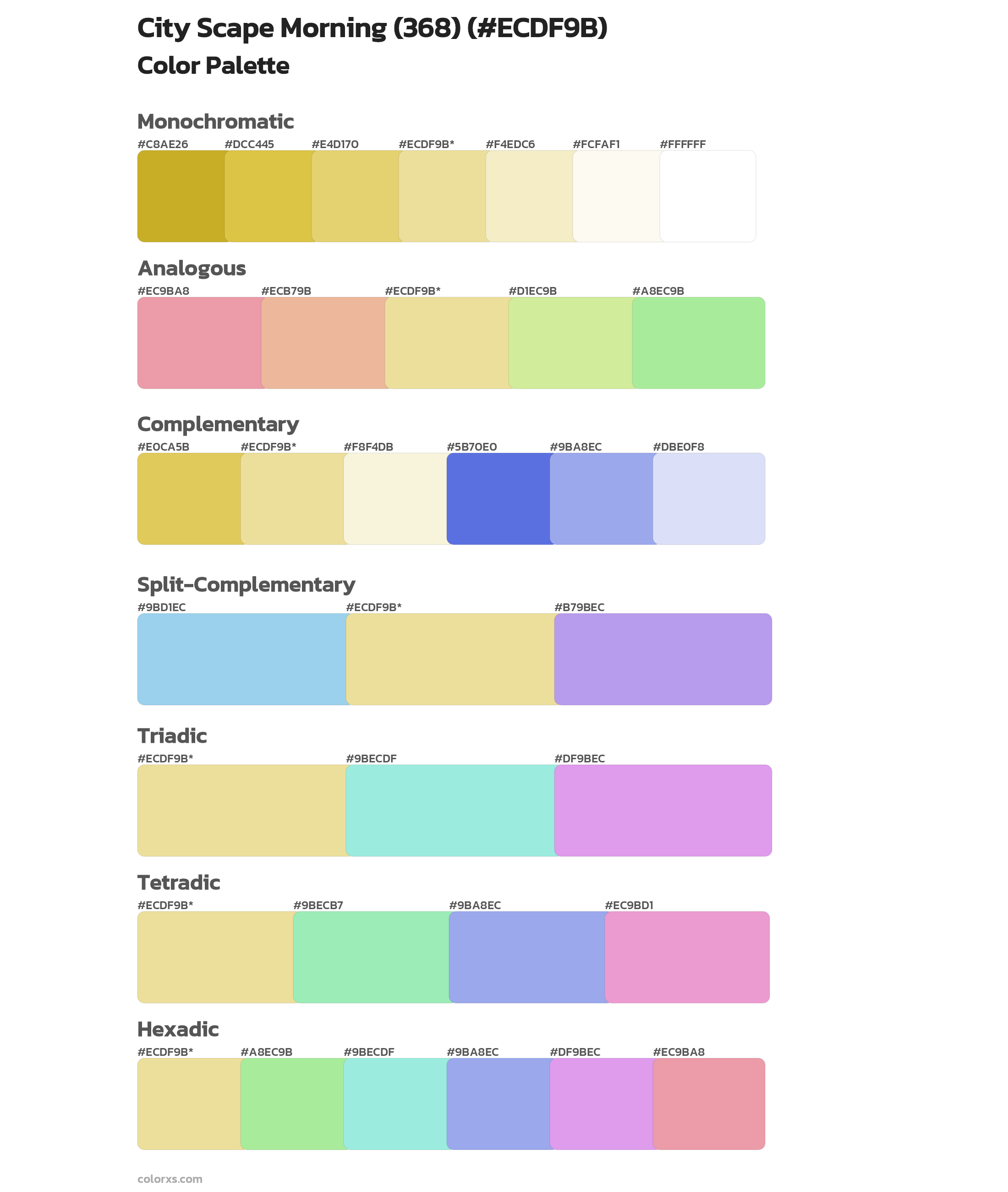 City Scape Morning (368) Color Scheme Palettes
