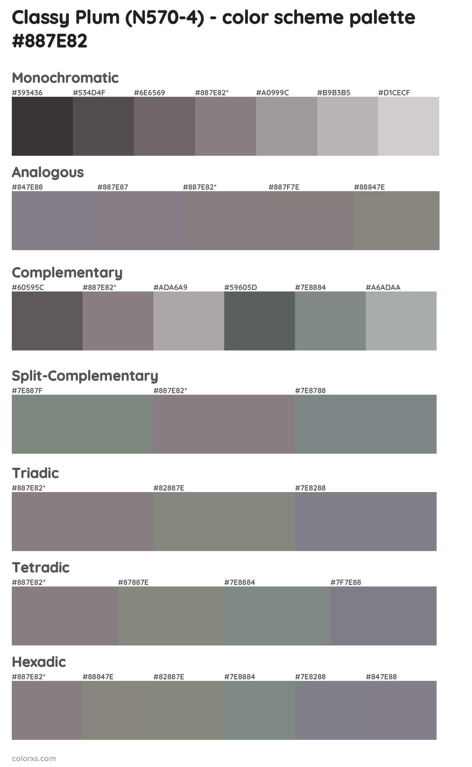 Classy Plum (N570-4) Color Scheme Palettes