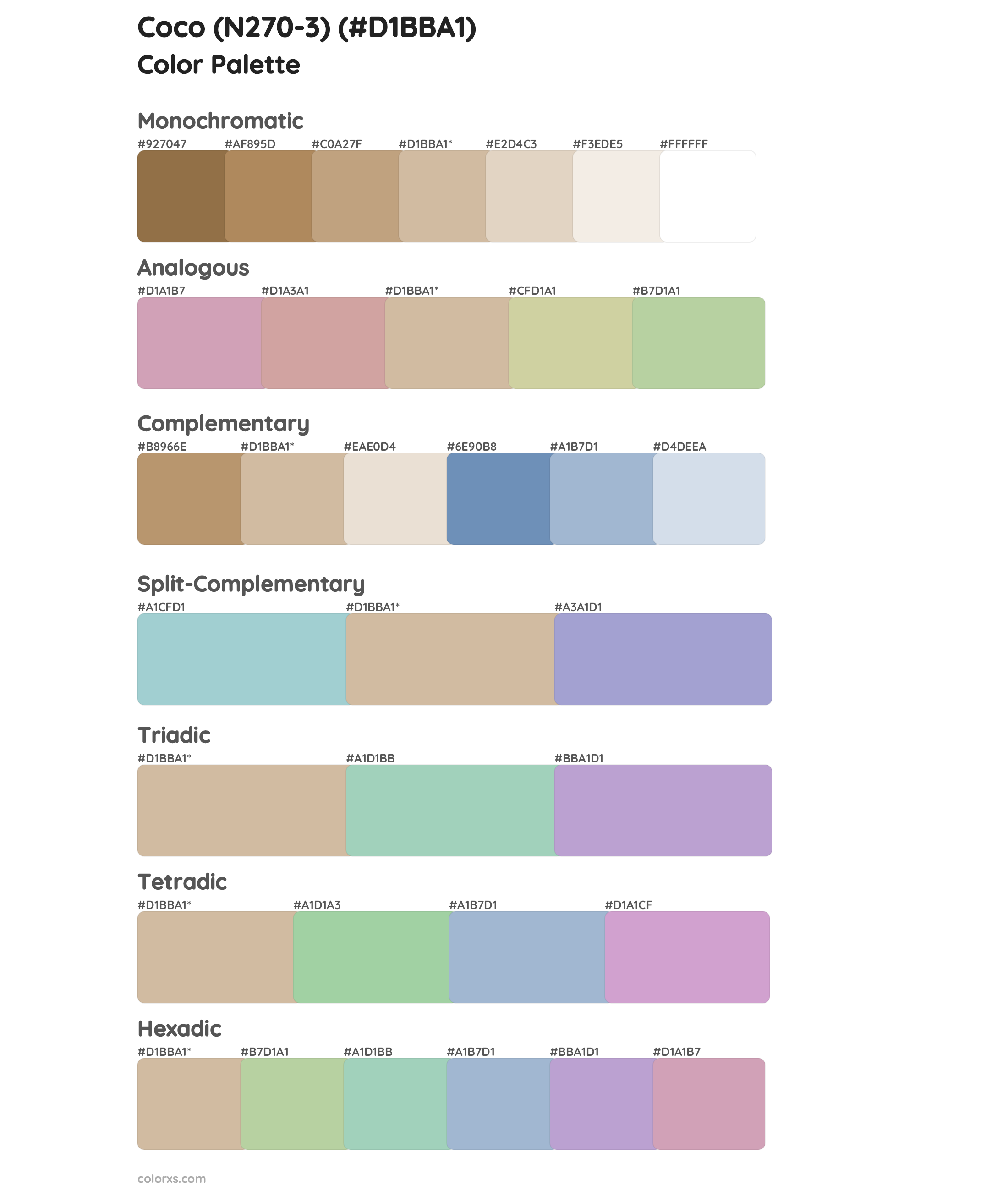 Coco (N270-3) Color Scheme Palettes
