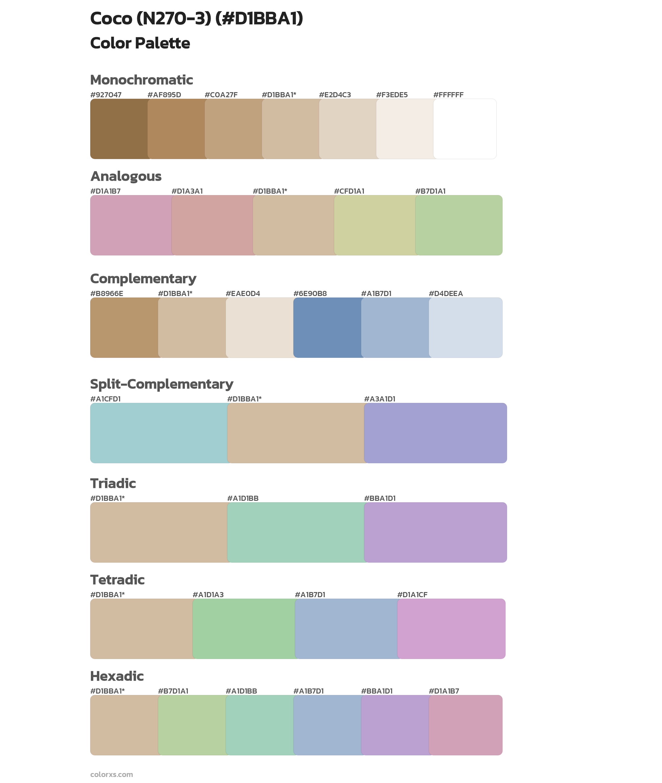Coco (N270-3) Color Scheme Palettes