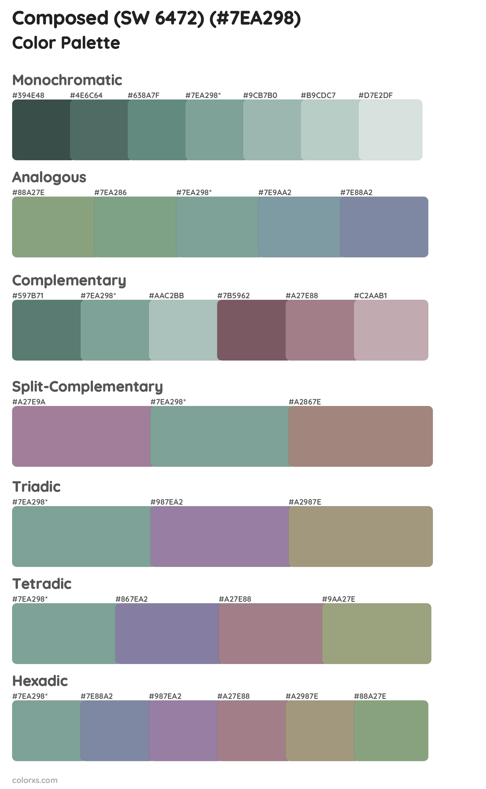Composed (SW 6472) Color Scheme Palettes