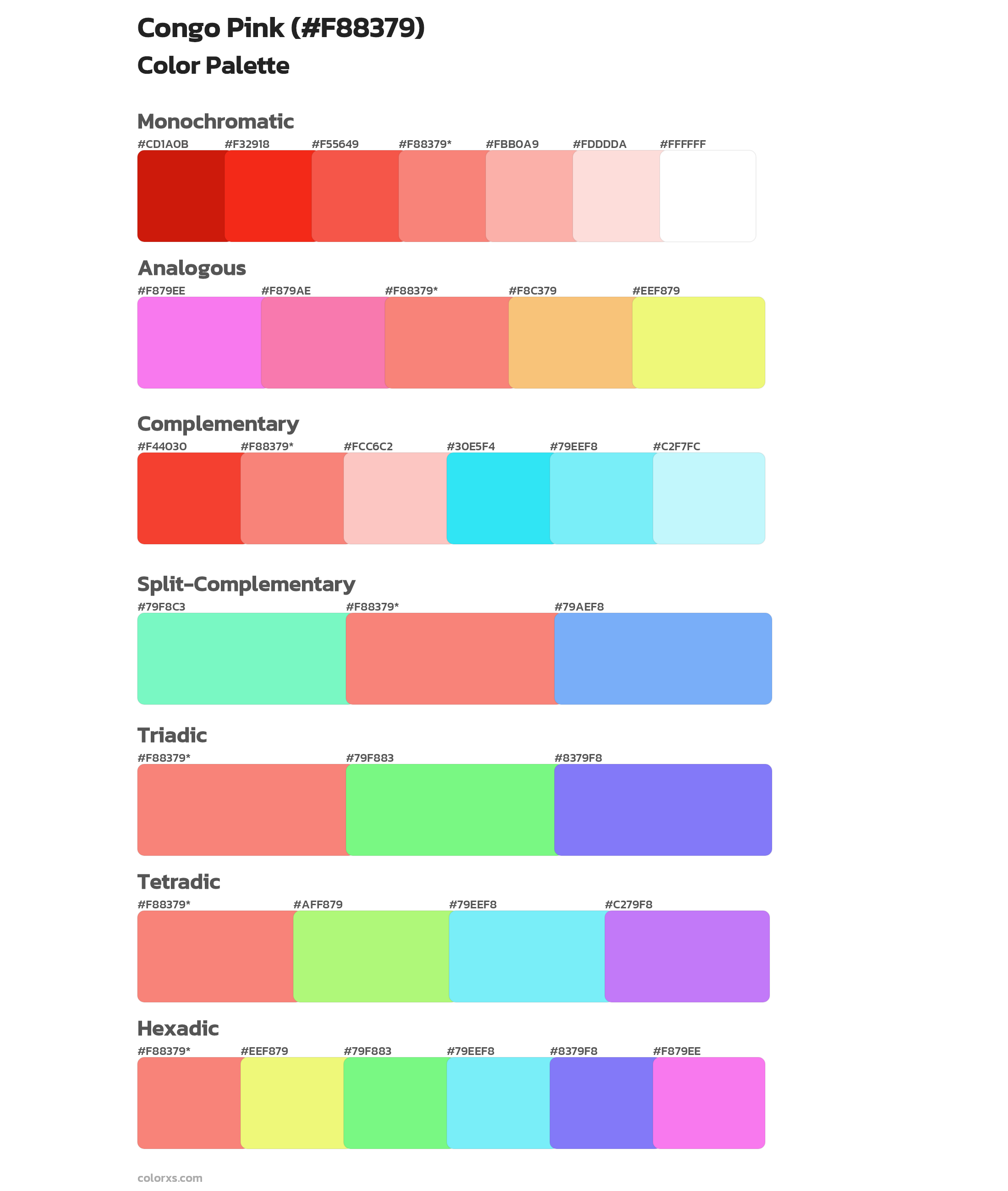 Congo Pink Color Scheme Palettes