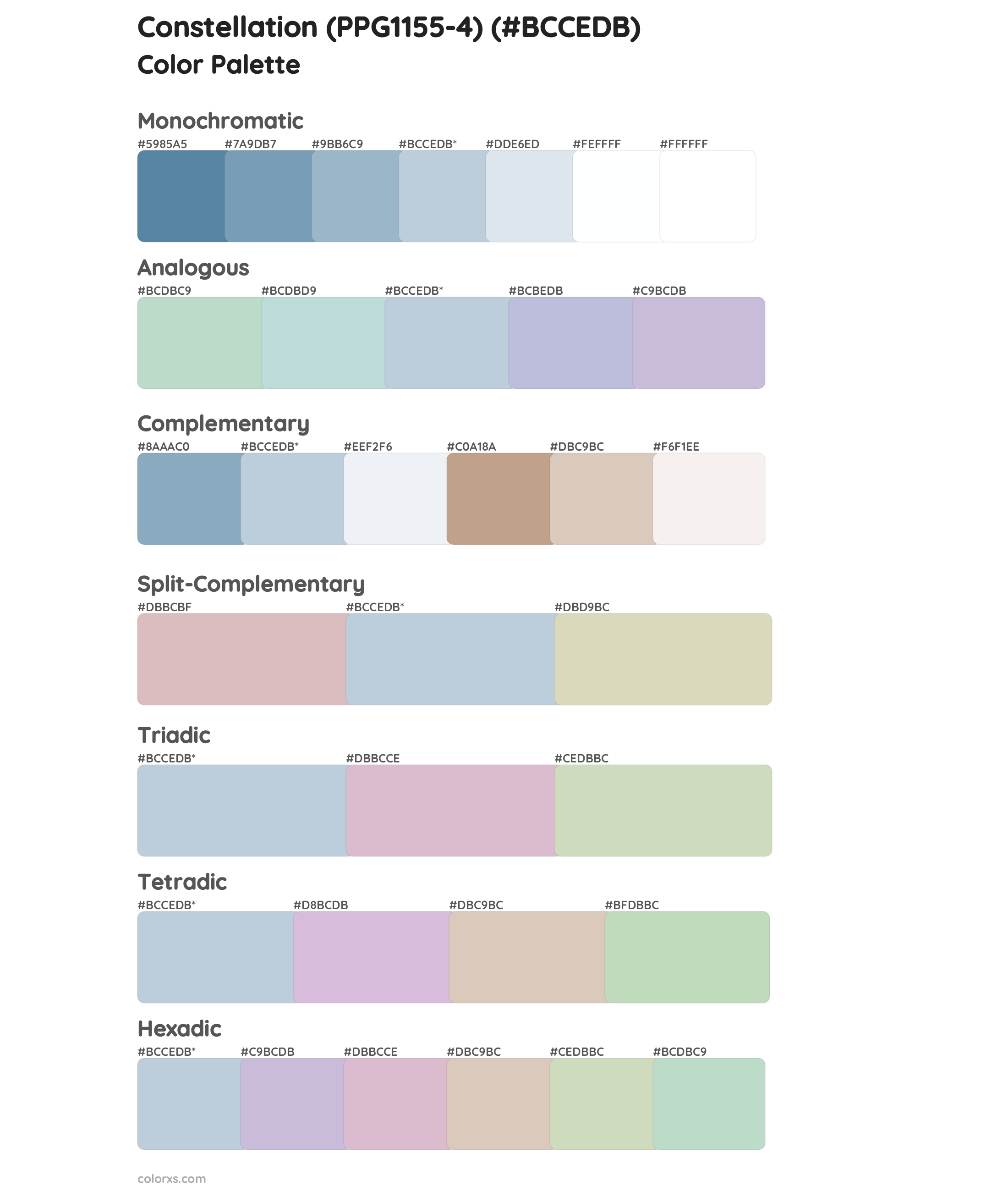 Constellation (PPG1155-4) Color Scheme Palettes