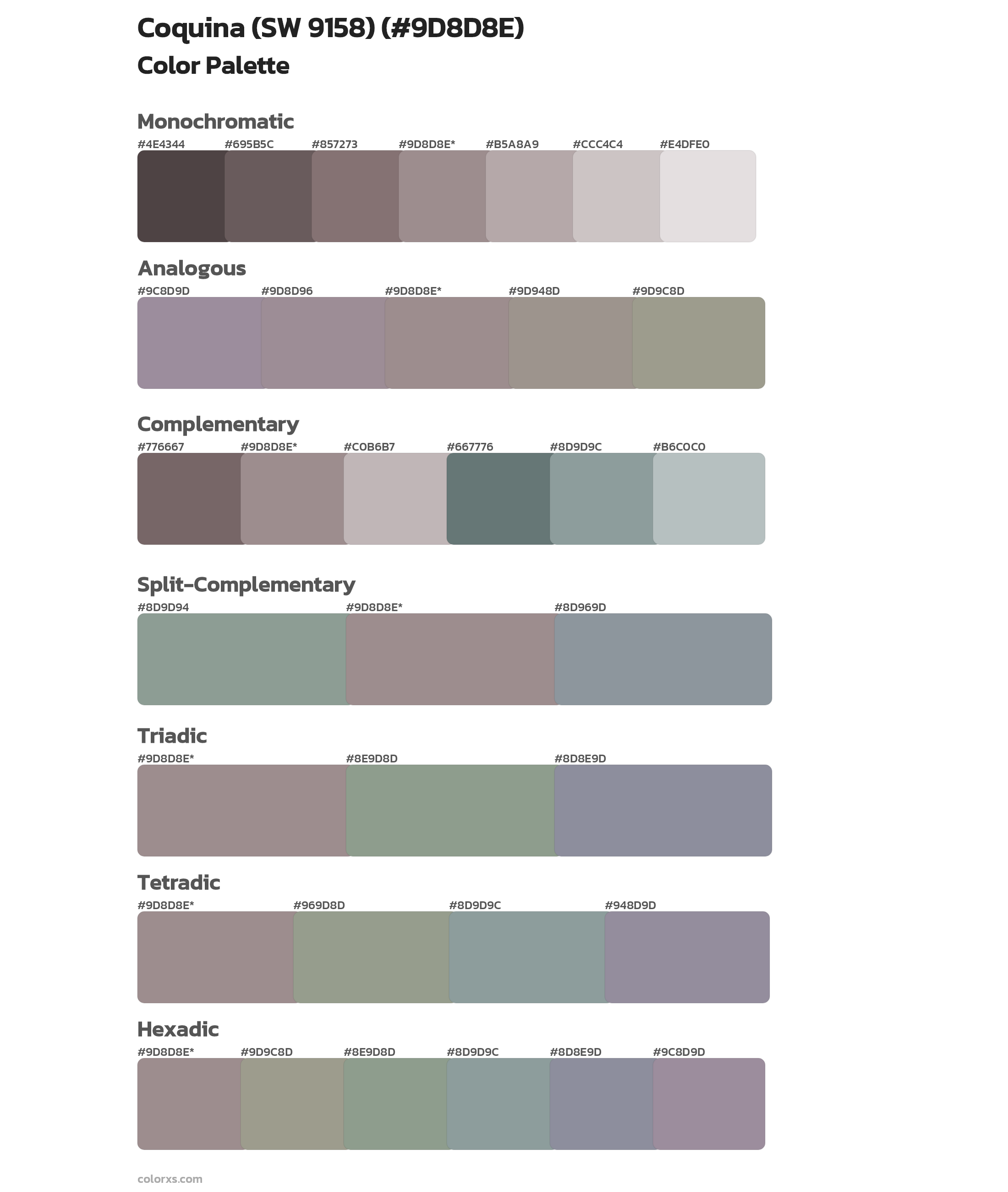 Coquina (SW 9158) Color Scheme Palettes