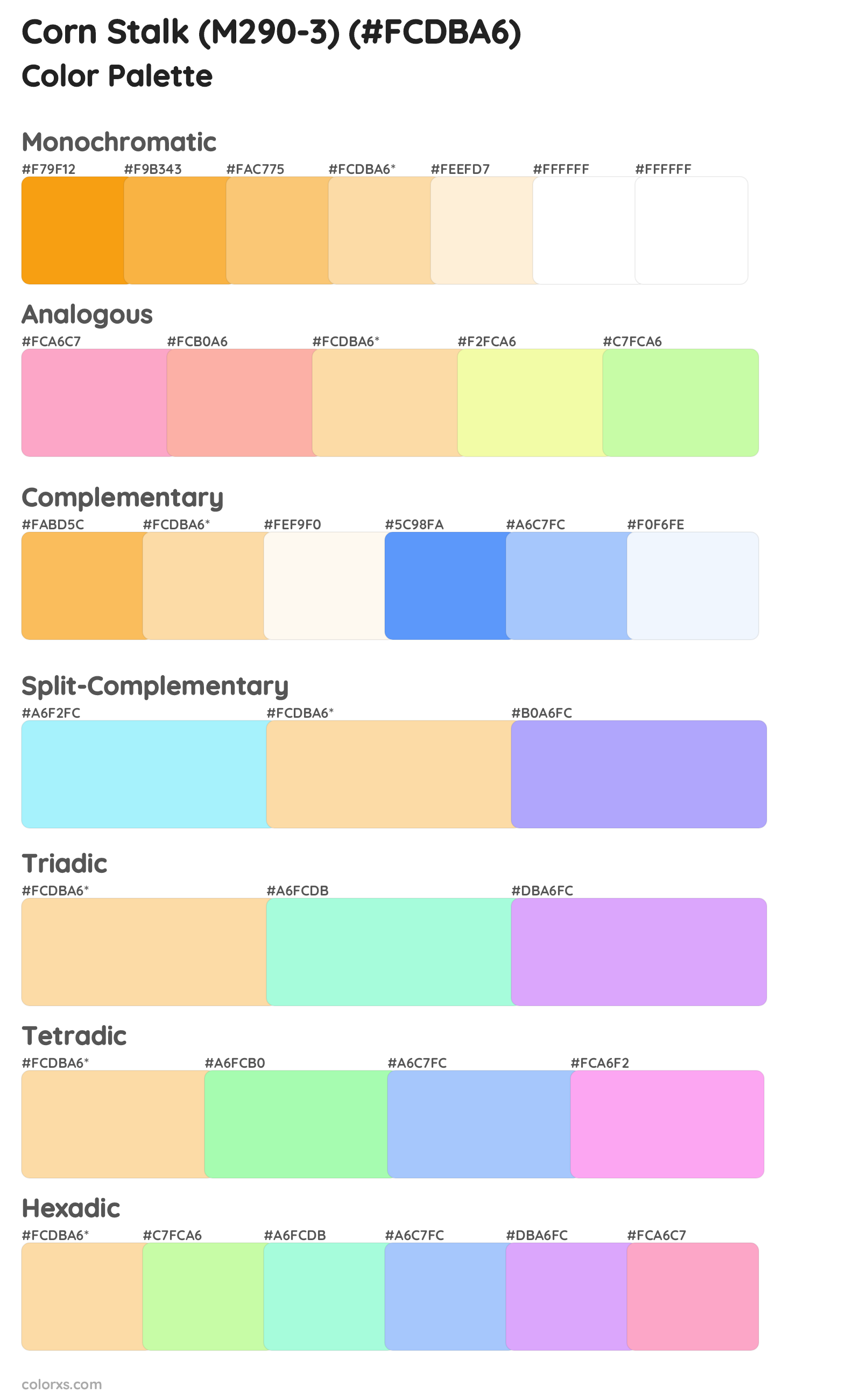 Corn Stalk (M290-3) Color Scheme Palettes