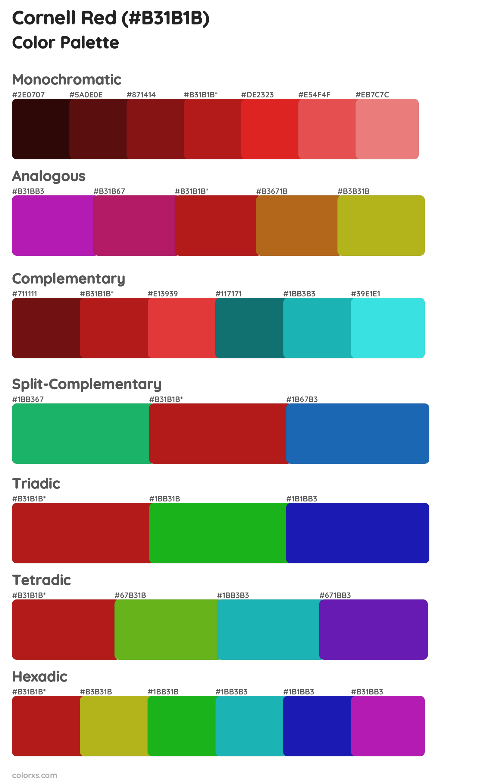 Cornell Red Color Scheme Palettes