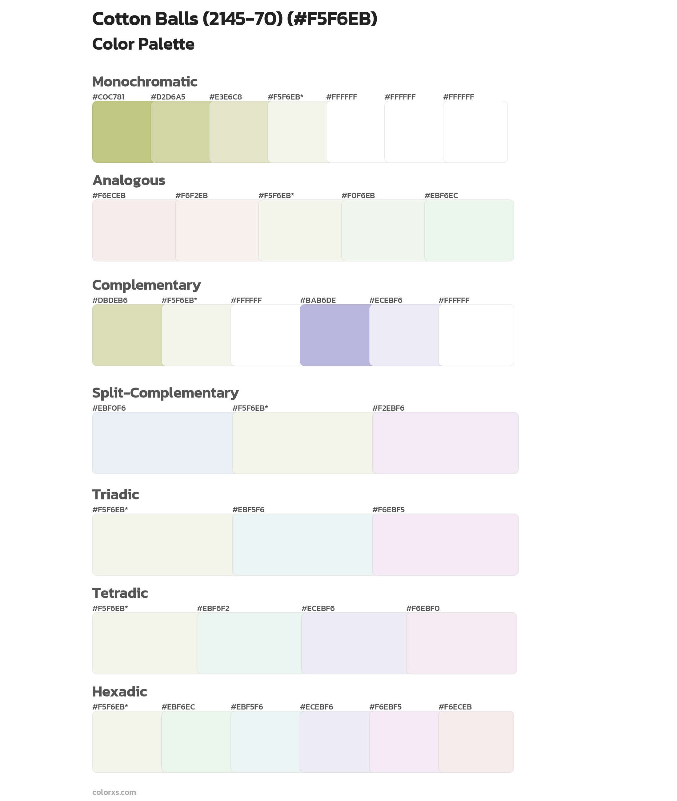 Cotton Balls (2145-70) Color Scheme Palettes