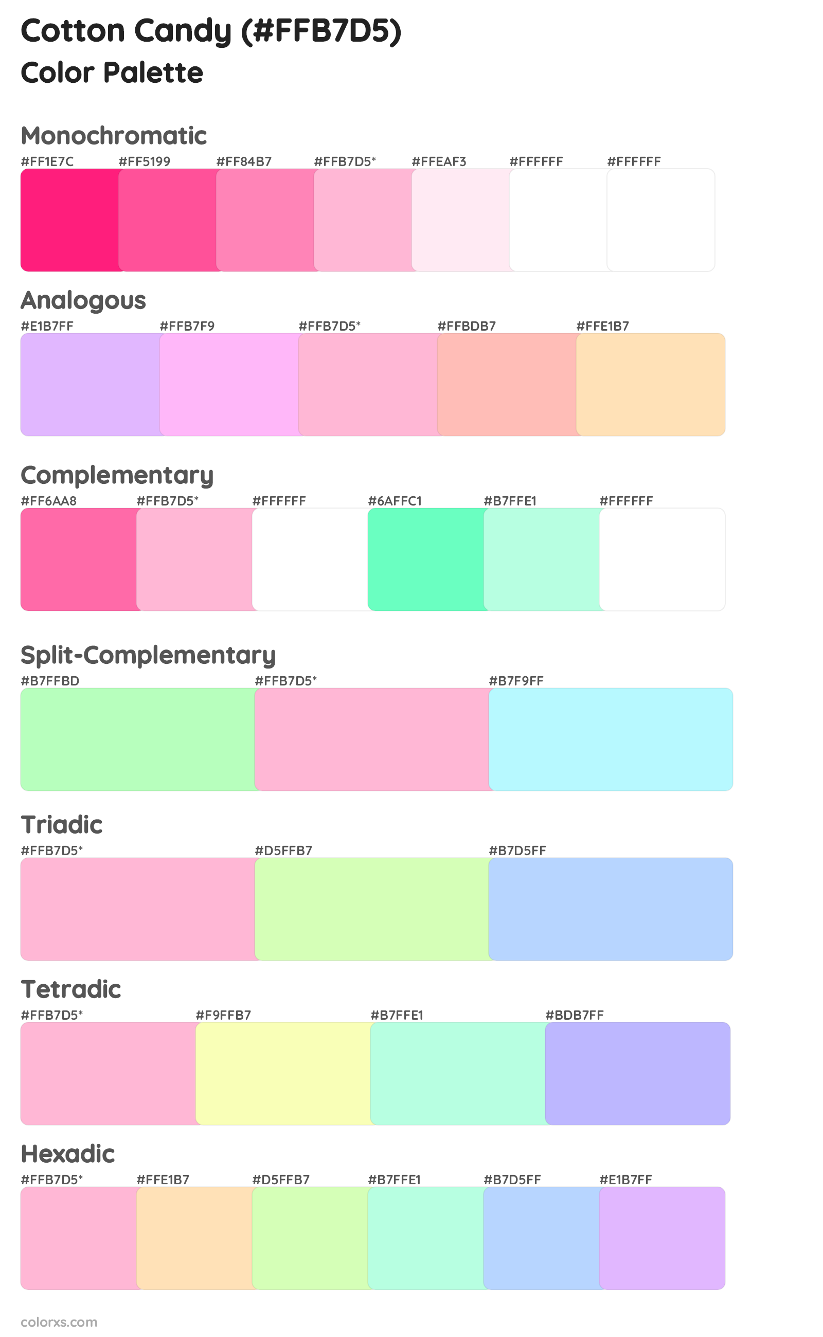 Cotton Candy Color Scheme Palettes