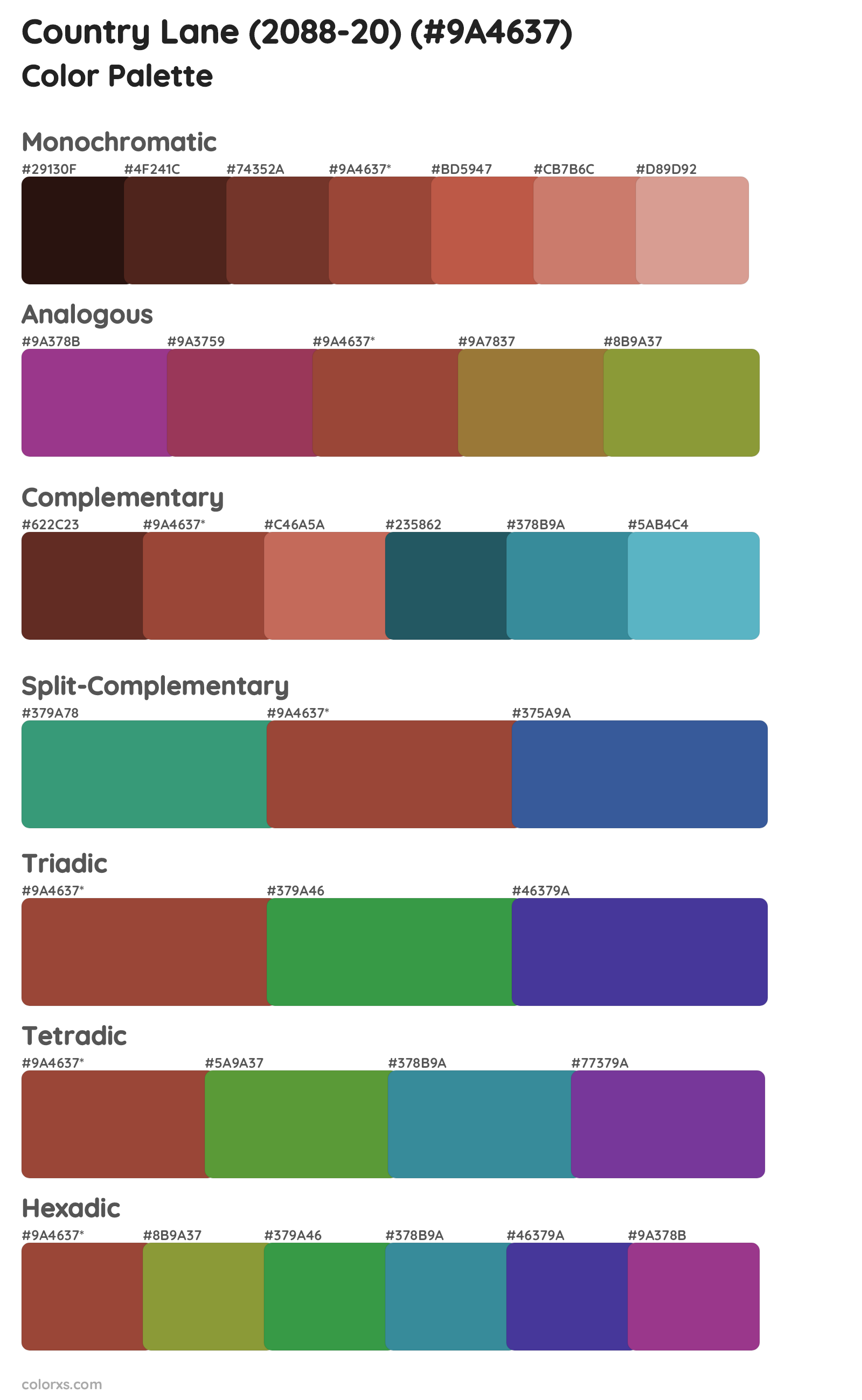 Country Lane (2088-20) Color Scheme Palettes