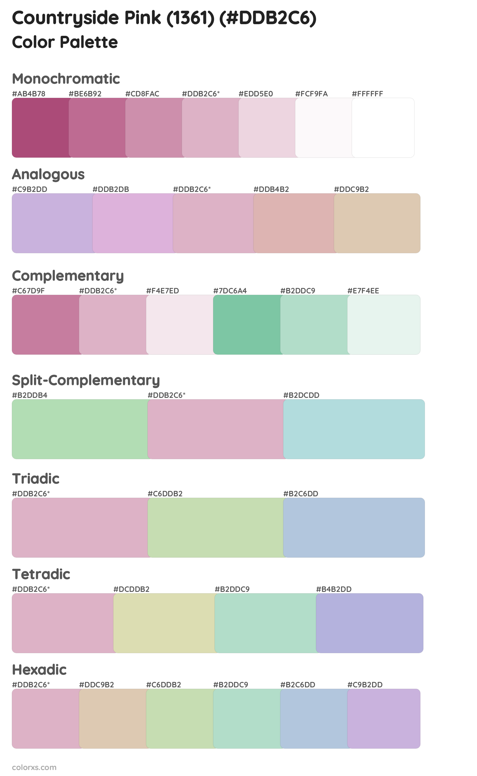 Countryside Pink (1361) Color Scheme Palettes