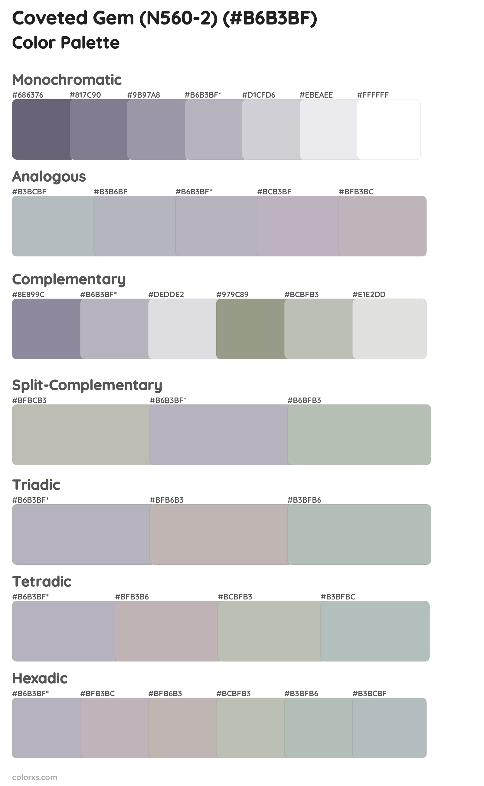 Coveted Gem (N560-2) Color Scheme Palettes