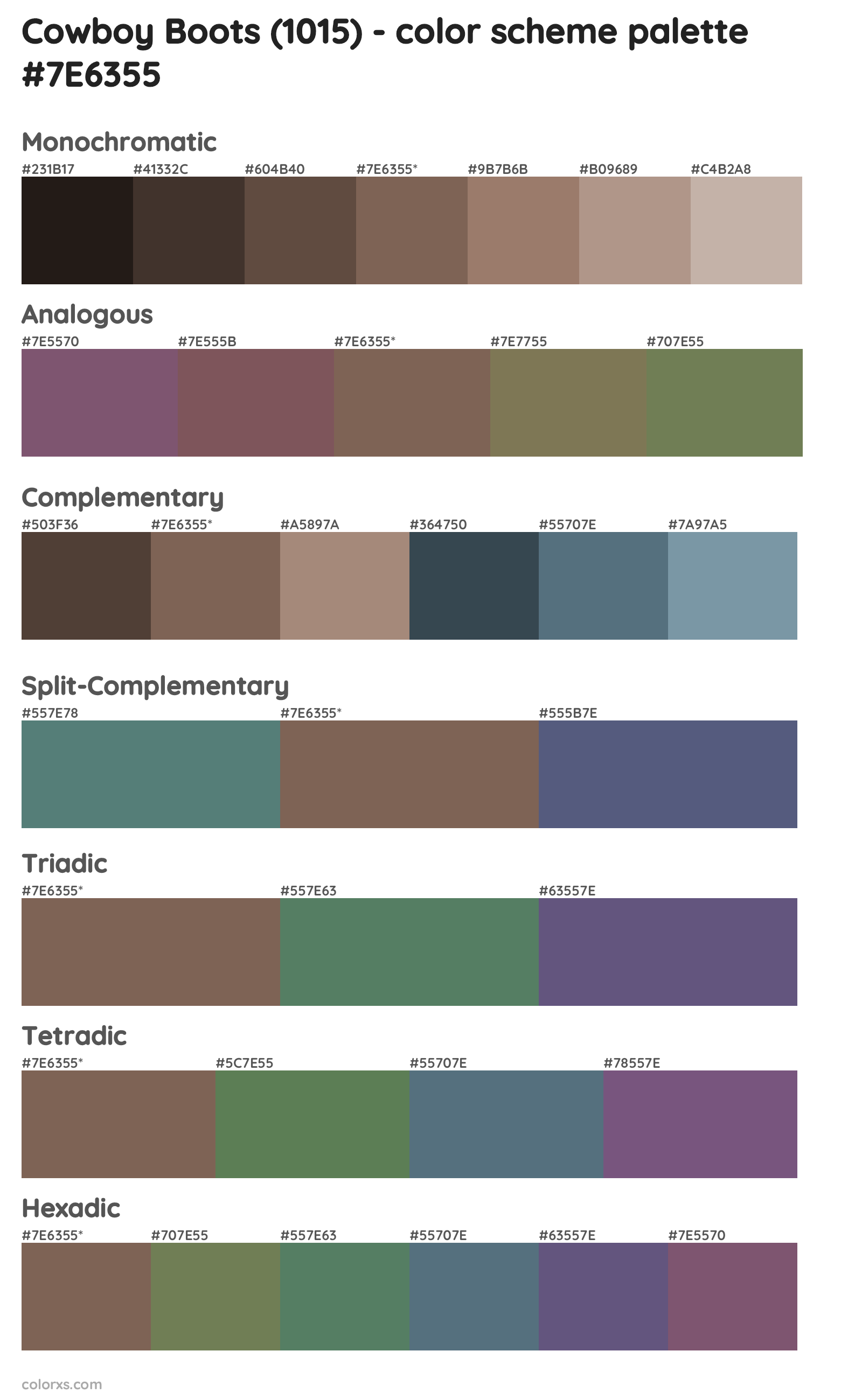 Cowboy Boots (1015) Color Scheme Palettes