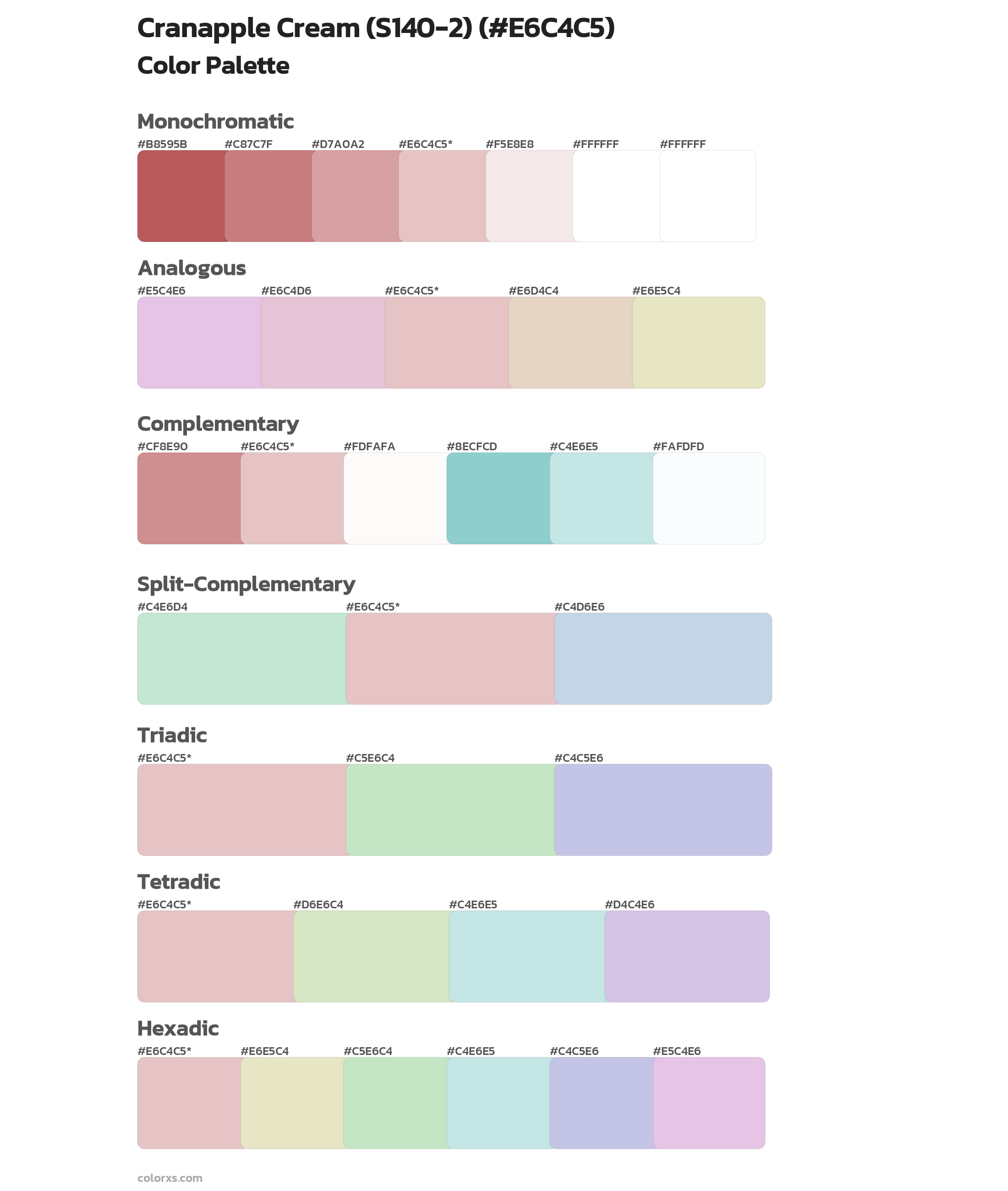 Cranapple Cream (S140-2) Color Scheme Palettes