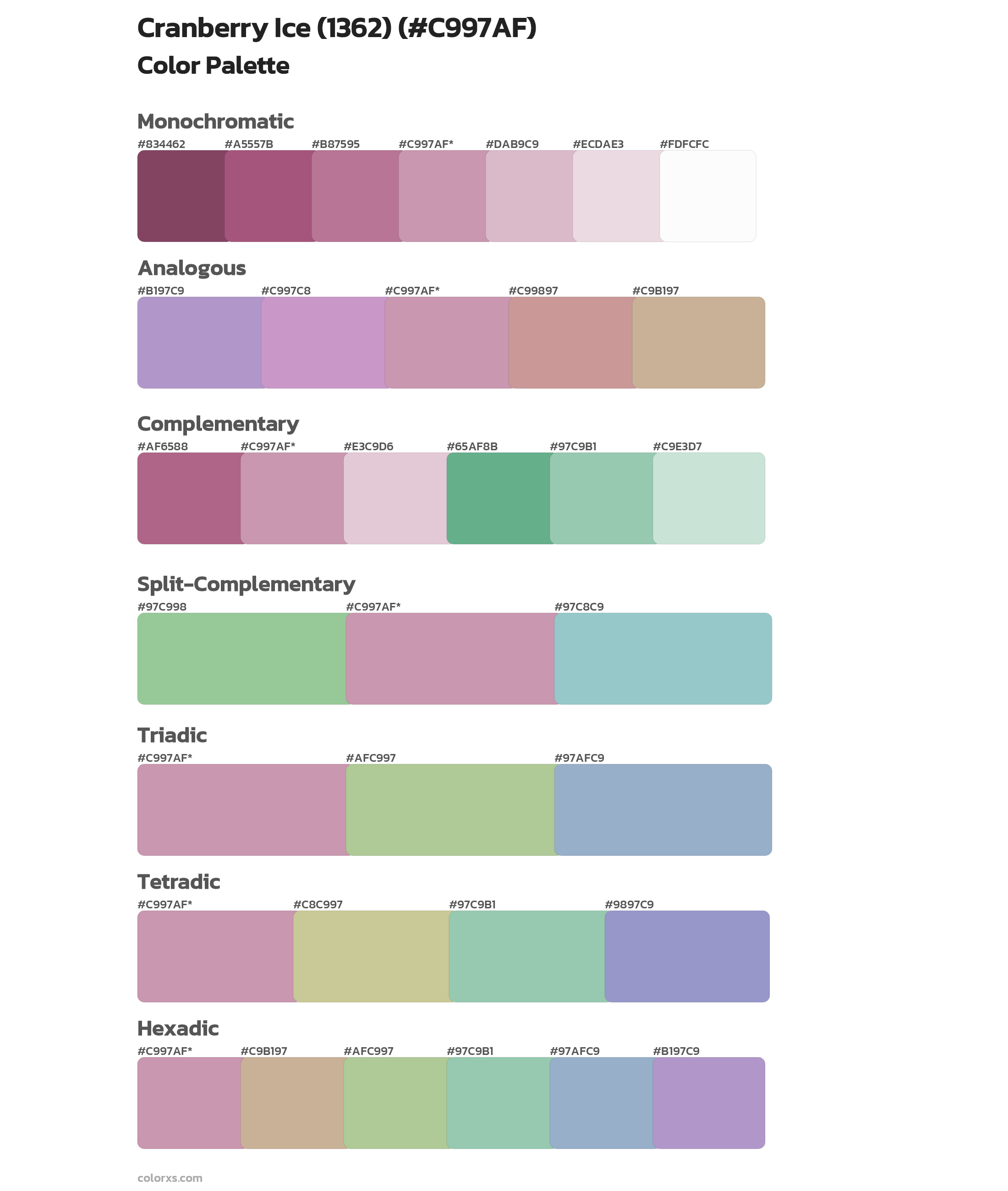 Cranberry Ice (1362) Color Scheme Palettes
